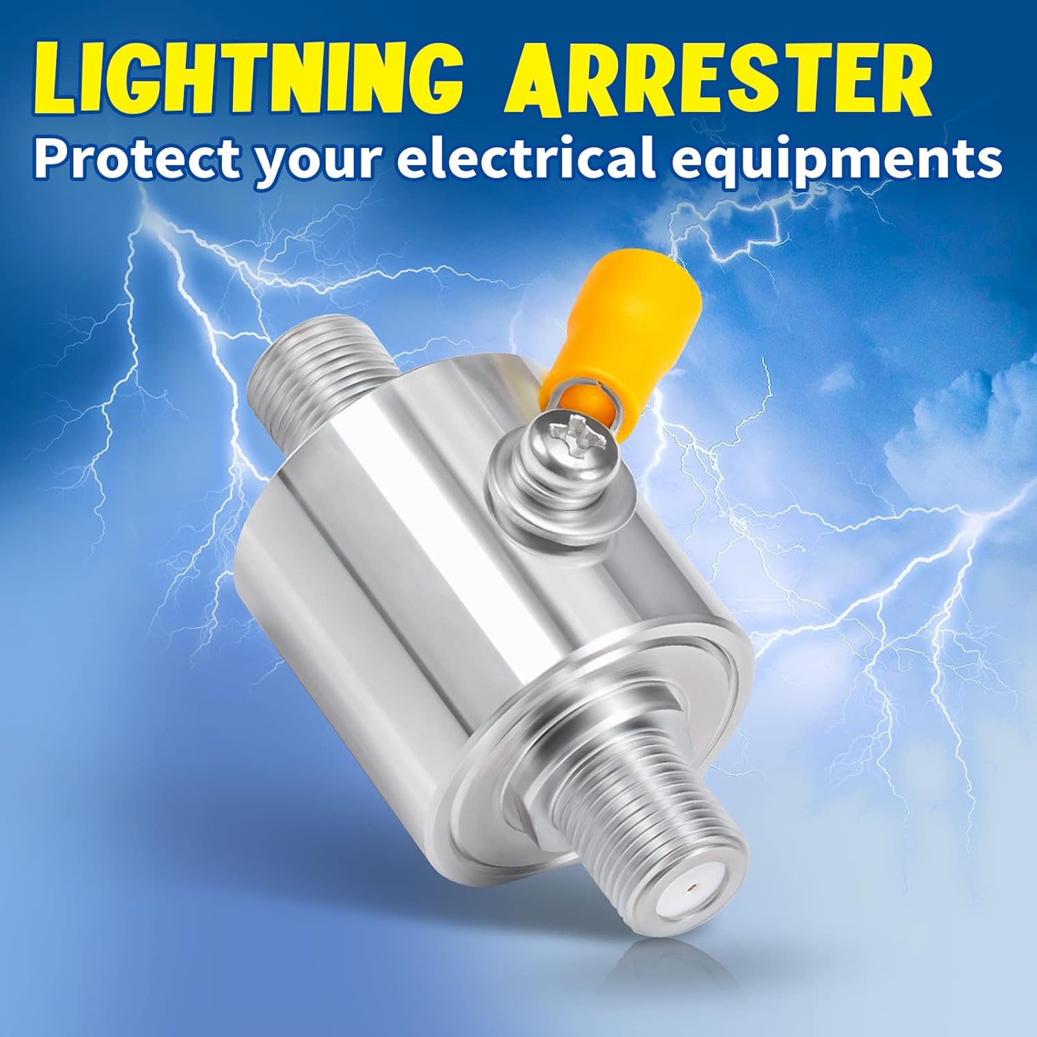 Bingfu Coaxial Lightning Arrestor 75 ohm F Female to F Female Jack DC-3GHz Surge Protector with 90 V Gas Tube Surge Arrester Antenna Lightning Protection for Satellite Cable TV Antenna 2G 3G 4G LTE