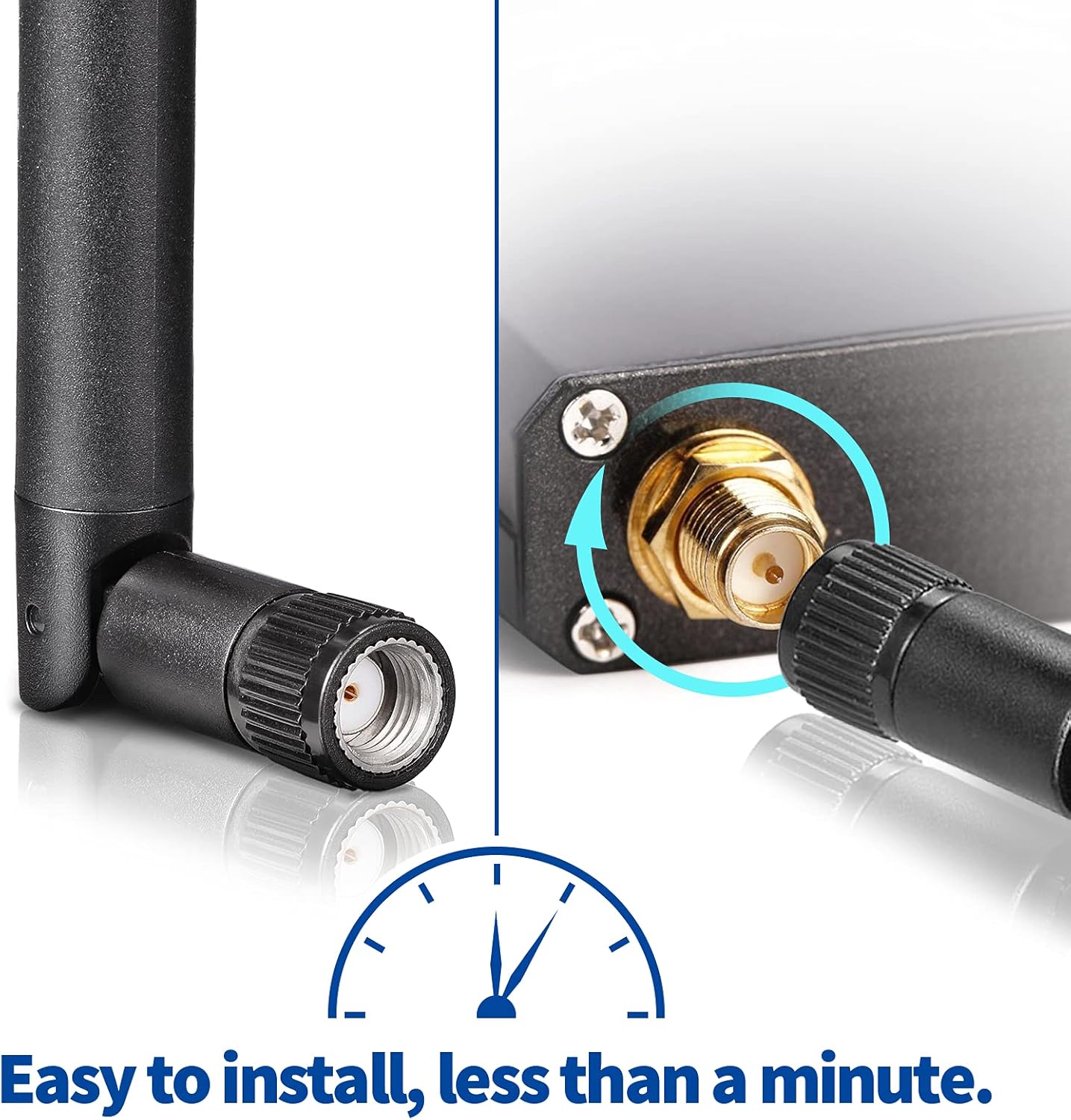 Bingfu WLAN Antenne 2,4 GHz 5 GHz 5,8 GHz 3dBi RP-SMA-Antennen-Ersatz (2 Stück) für WiFi-Router Wireless-Netzwerkkarte USB-Adapter Sicherheits-IP-Kamera Videoüberwachungsmonitor