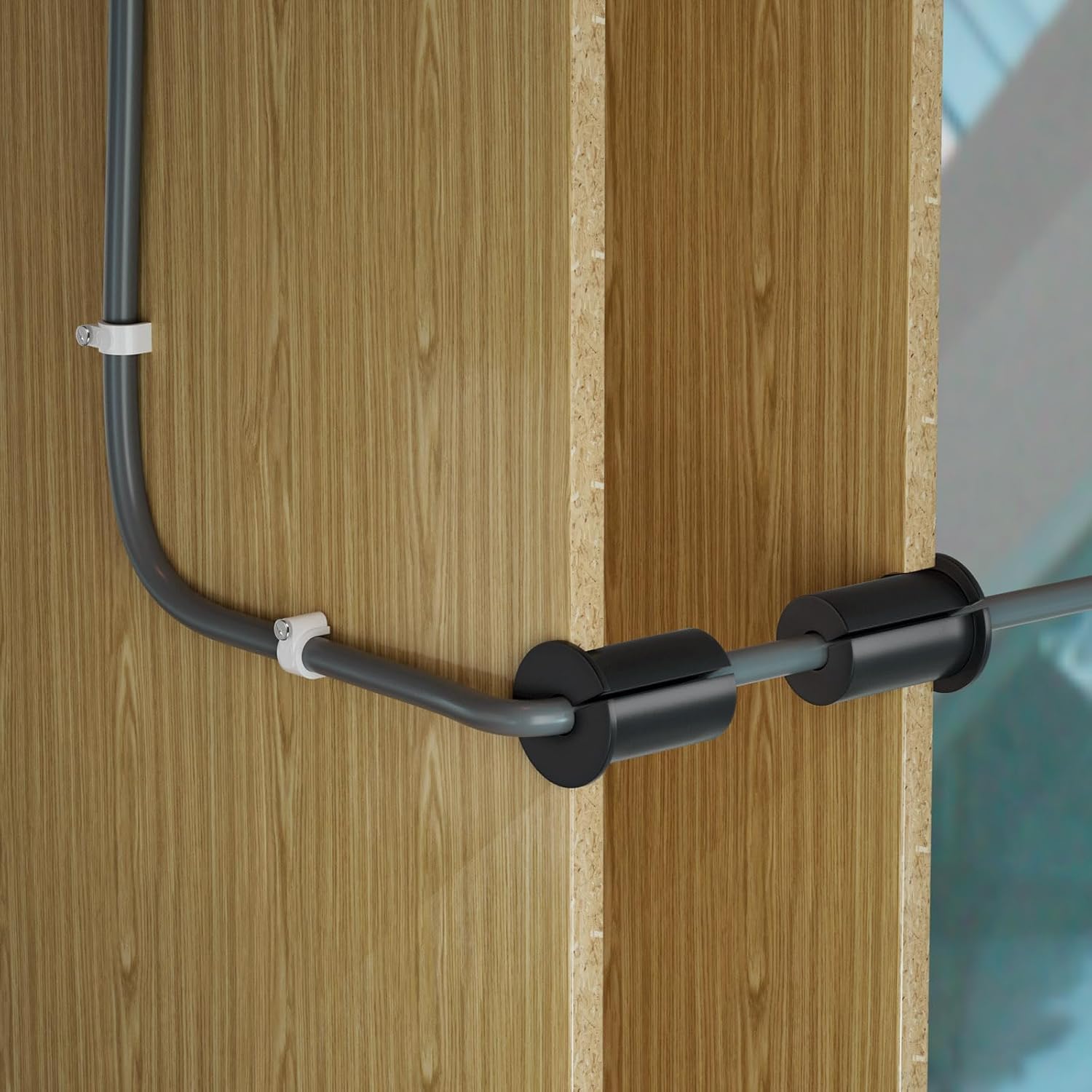 Bingfu Kabelführungskit kompatibel mit Starlink/Ethernet Cat 6/7/8 Kabel - Kabelteilbuchse Wanddurchführung für 1inch/2,4 cm Wandöffnung - 2-Stück mit Drahtklemmen