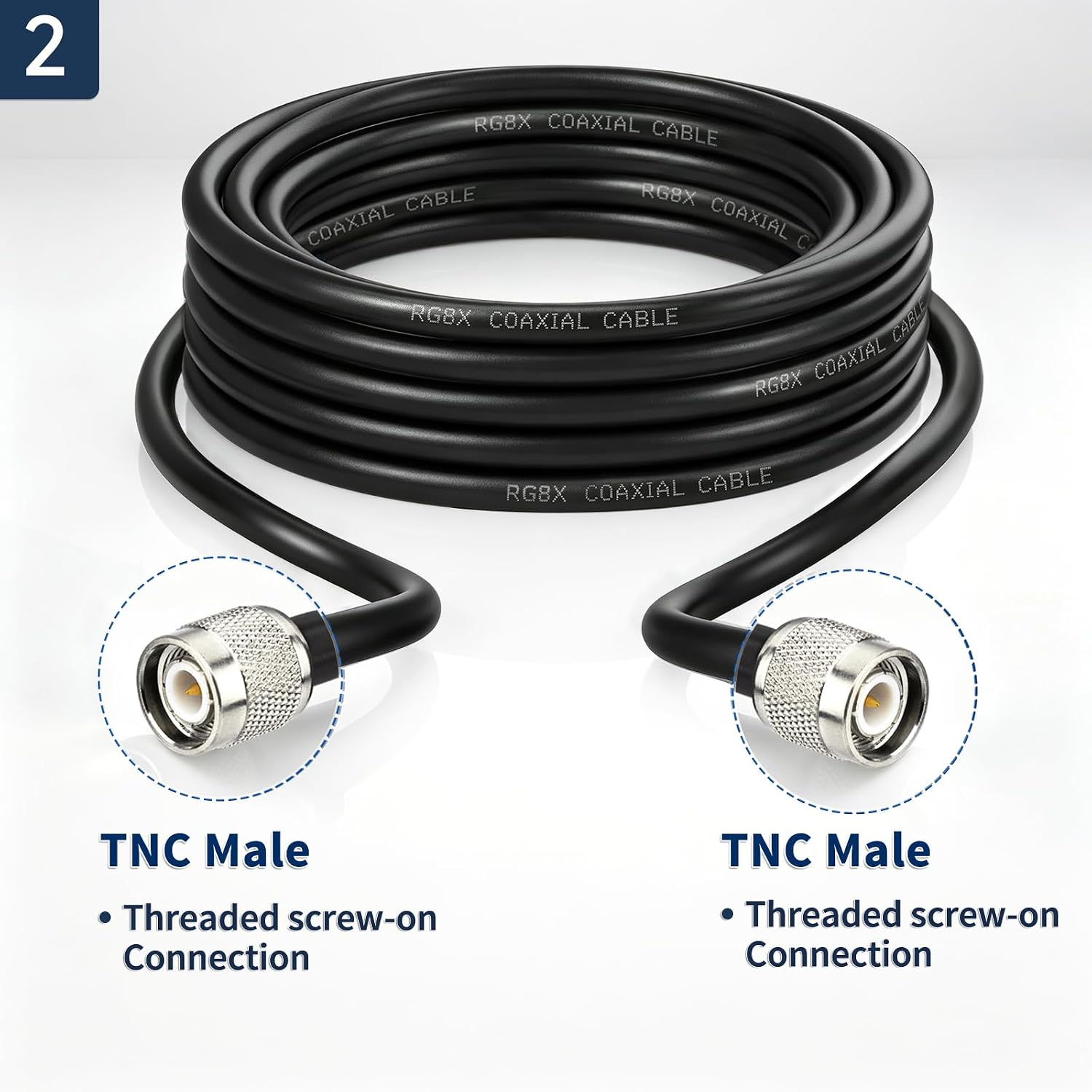 BINGFU TNC Kabel 5 m, TNC Stecker auf Stecker Verlängerungskabel