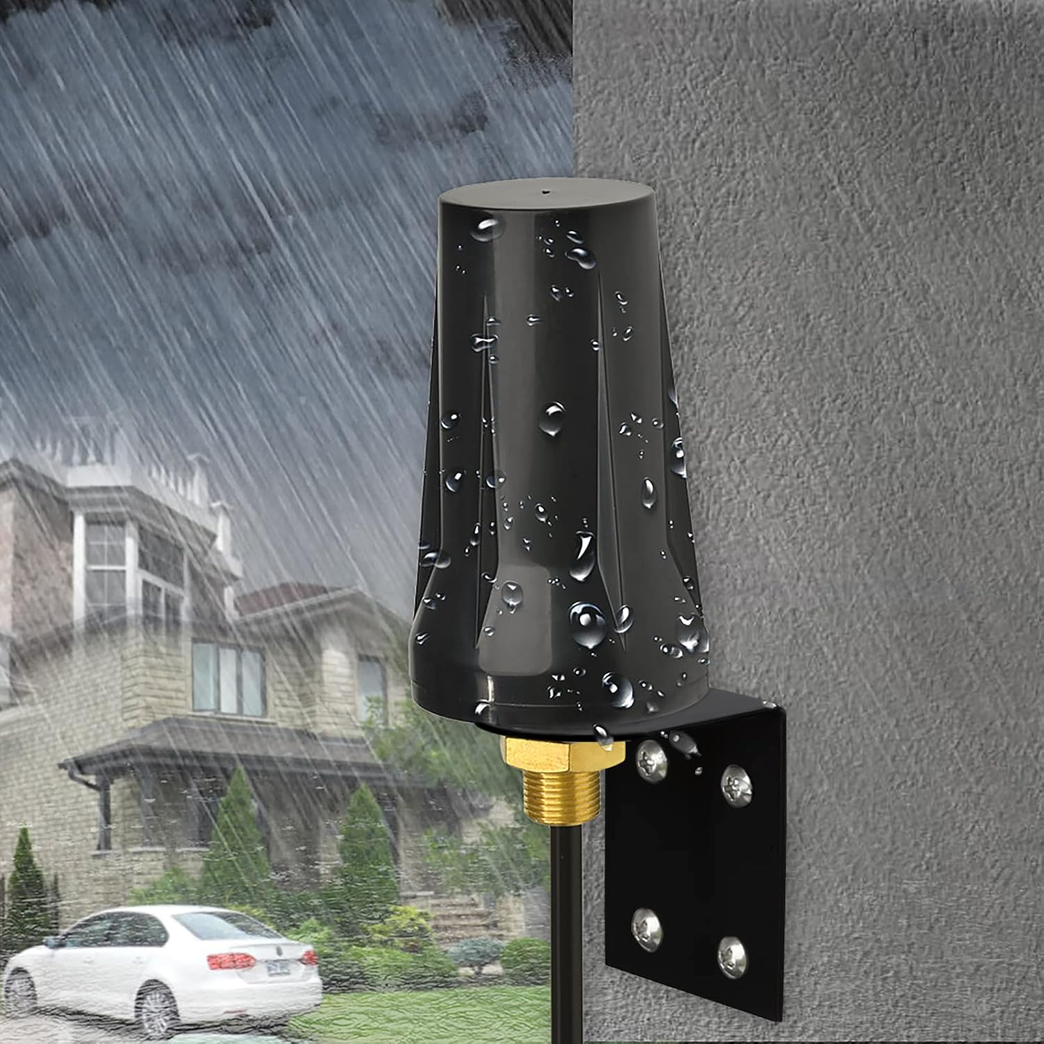 Bingfu 4G LTE-Antenne Outdoor 5 dBi Wasserdicht Wandhalterung Antenne mit Zwei SMA-Stecker Splitterkabel kompatibel mit GSM 3G 4G LTE-Router-Gateway Mobilfunkkamera