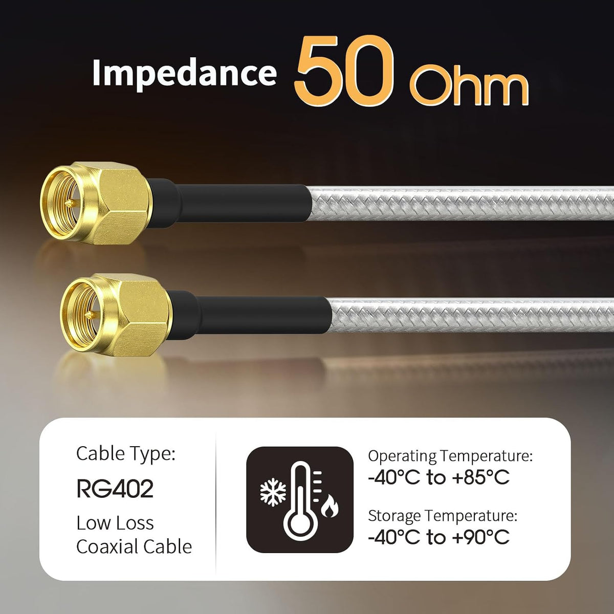 BINGFU SMA Kabel SMA Stecker auf Stecker RG402 Halbflexibles Kabel 10 cm