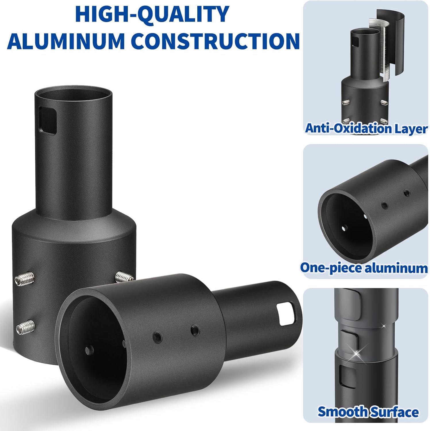 Sleeve Adapter Mastpol-Montagesatz für Starlink Gen2 V2 Dish Satellitenantenne - Passend für Rohrdurchmesser bis zu 2 Zoll - Sicherer Sleeve-Mount mit Anti-Rotationsrippe für Starlink Kits