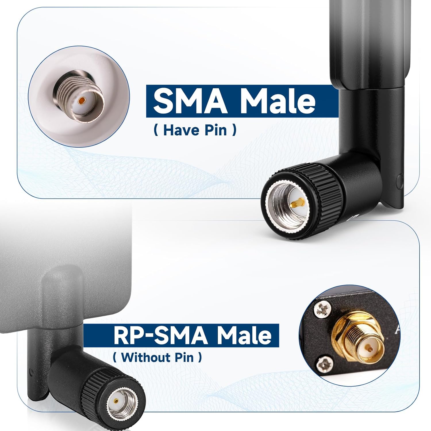 Bingfu 5G 4G LTE Cellular Antenne 600–4900 MHz, 2dBi, SMA/TS9 Stecker