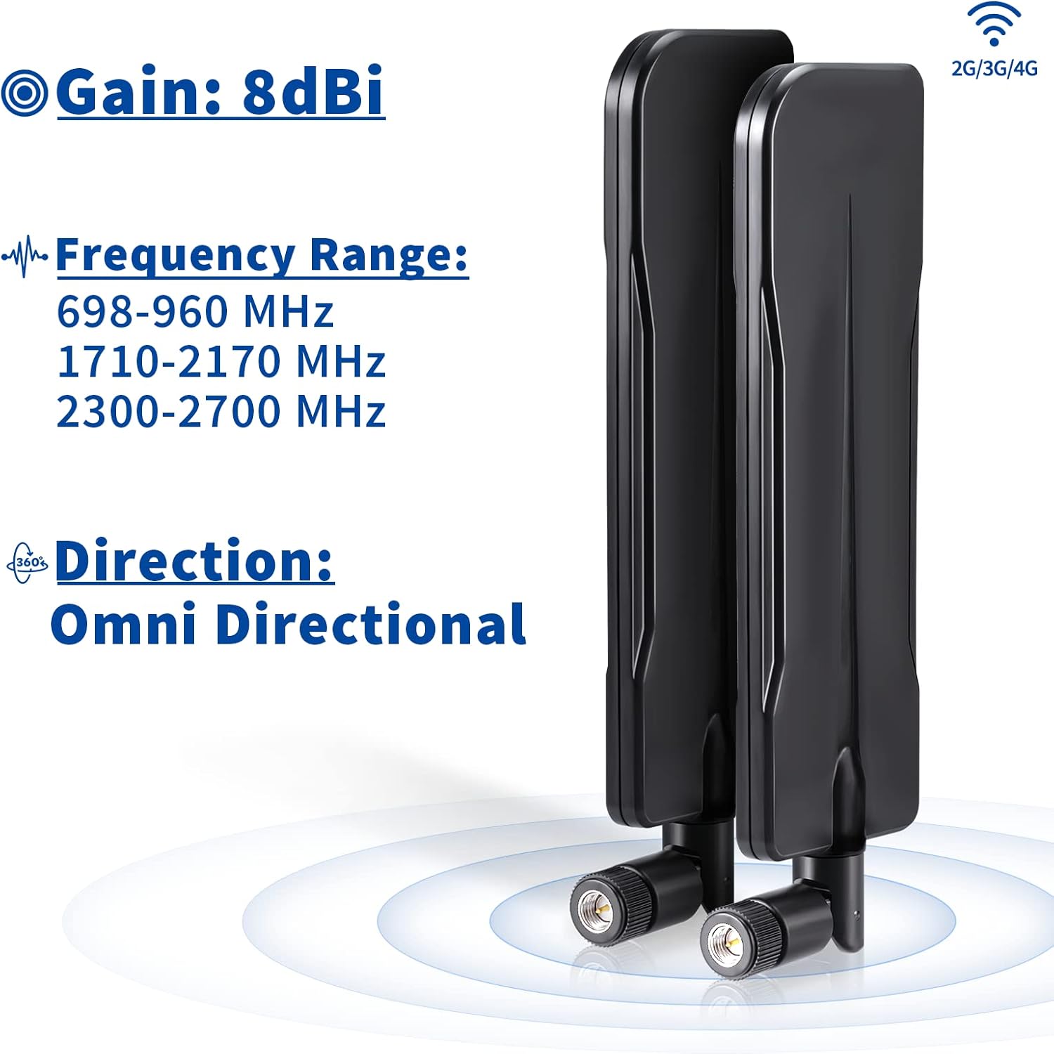 4G LTE Antenne 8dBi SMA Stecker Antenne Kompatibel mit 4G LTE Wireless CPE Router Hotspot Mobilfunk Gateway Industrieller IoT Router Wildkamera Wildkamera Outdoor Überwachungskamera