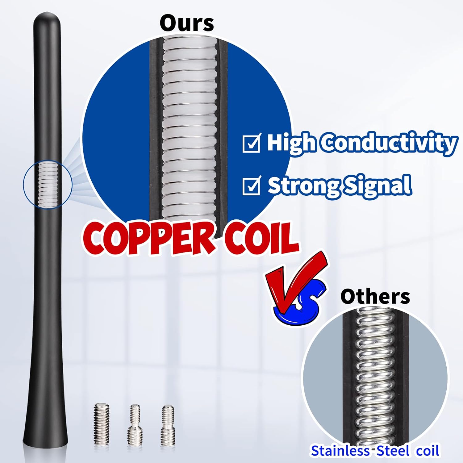 Autoantenne Kurz Universal Auto Radio Antenne 16cm Kfz Dachantenne Stabantenne Ersatz mit ausgezeichnetem AM & FM Empfang für alle Autos