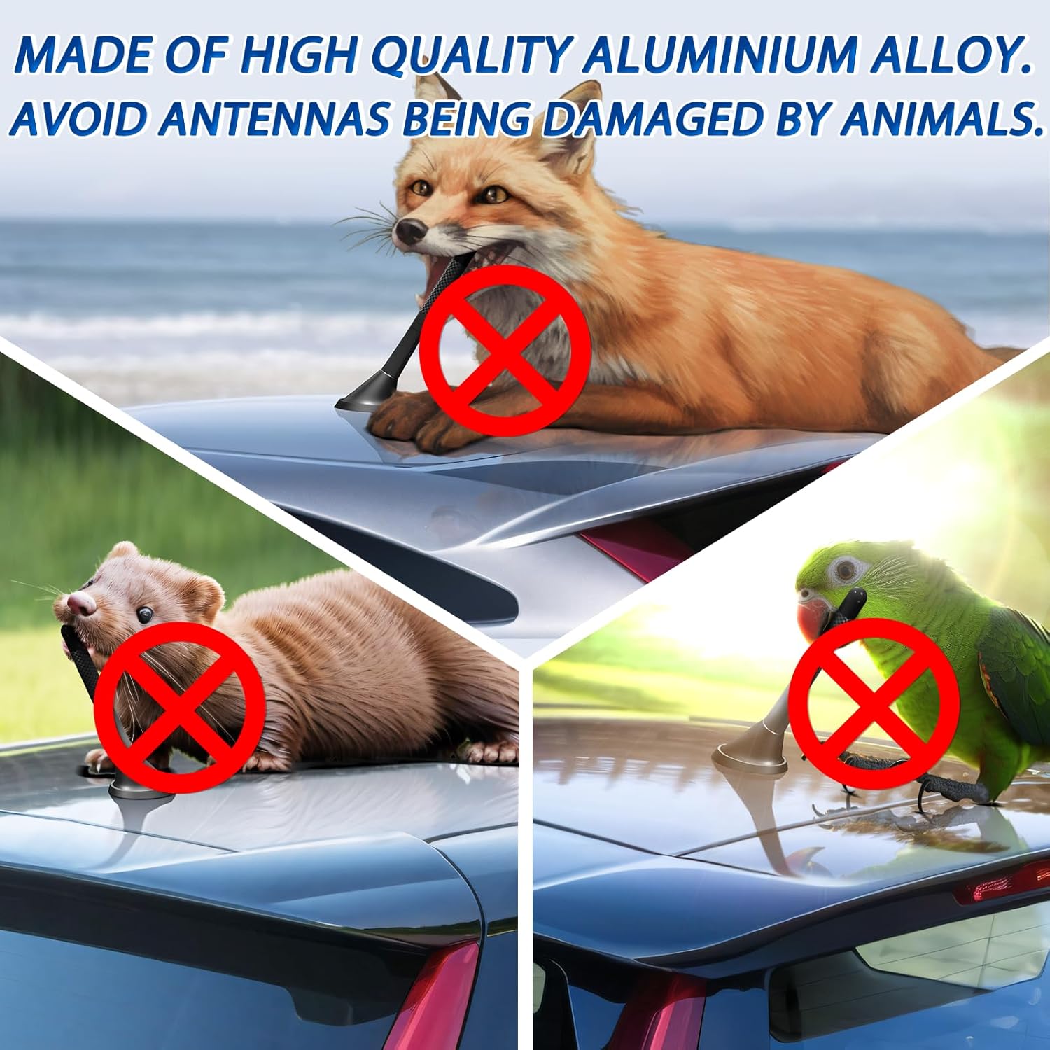 Bingfu Autoantenne Universal Auto Antenne DAB FM KFZ Kurzstab Dachantenne Ersatz Auto Antenne mit M4.0 M5.0 M6.0 Schrauben Kompatibel mit alle Autos