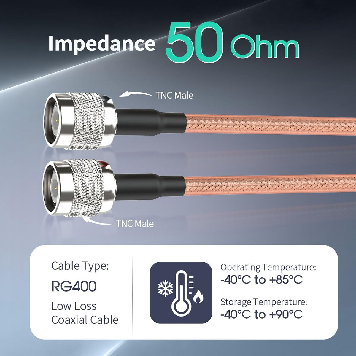 BINGFU TNC Kabel TNC Stecker auf Stecker RG400 Verlustarmes Koaxialkabel 3 m