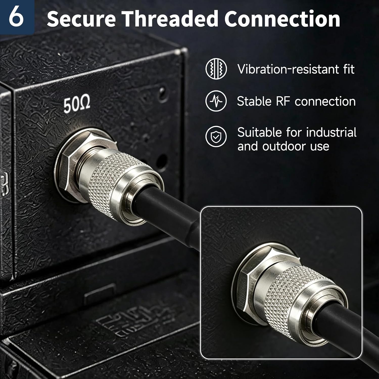 BINGFU TNC Kabel, 3 m TNC Stecker auf Buchse (Bulkhead) RG58 Koaxialkabel