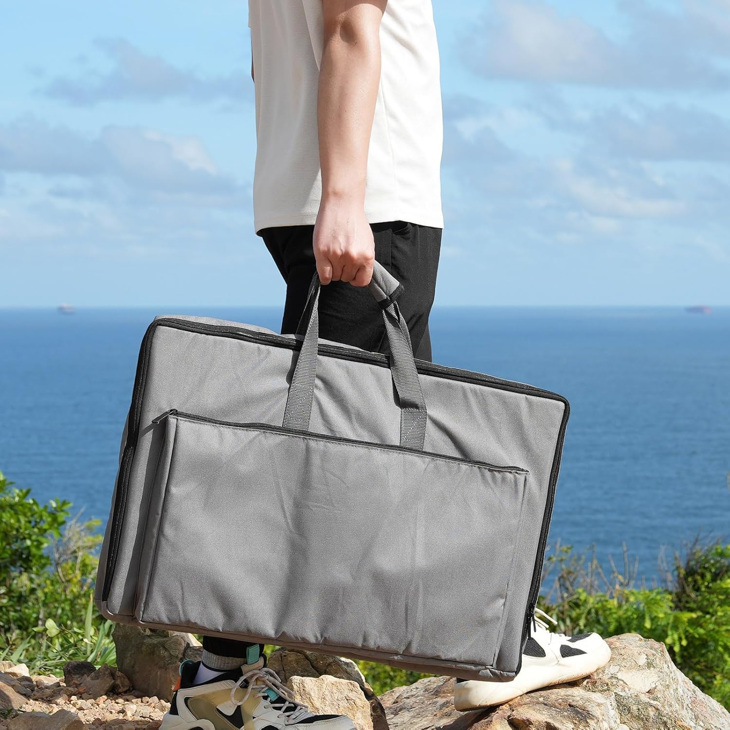 Tragetasche Aufbewahrungstasche Carry Bag für Starlink Gen3 Rechteck-Satelliten-Internet-Kit -Doppeltes Taschen-Design für Antenne Ethernet-Kabel Router Stromversorgung