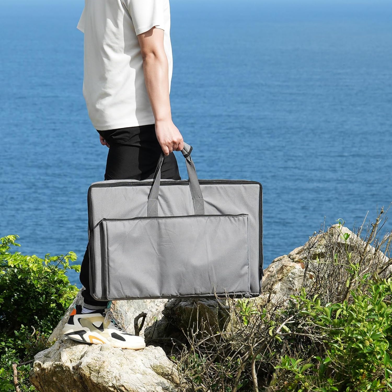 Tragetasche Aufbewahrungstasche Carry Bag für Starlink Gen3 Rechteck-Satelliten-Internet-Kit -Doppeltes Taschen-Design für Antenne Ethernet-Kabel Router Stromversorgung