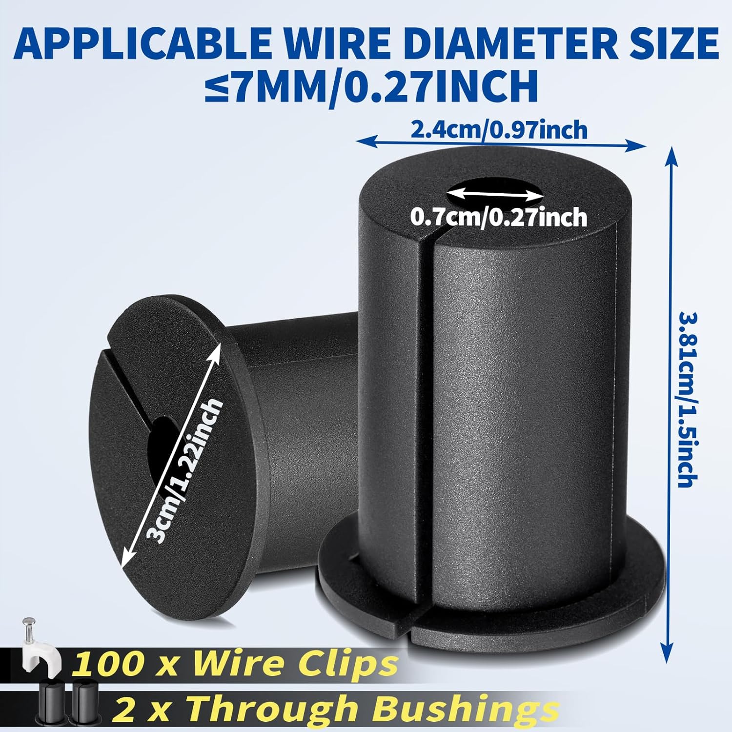 Bingfu Kabelführungskit kompatibel mit Starlink/Ethernet Cat 6/7/8 Kabel - Kabelteilbuchse Wanddurchführung für 1inch/2,4 cm Wandöffnung - 2-Stück mit Drahtklemmen