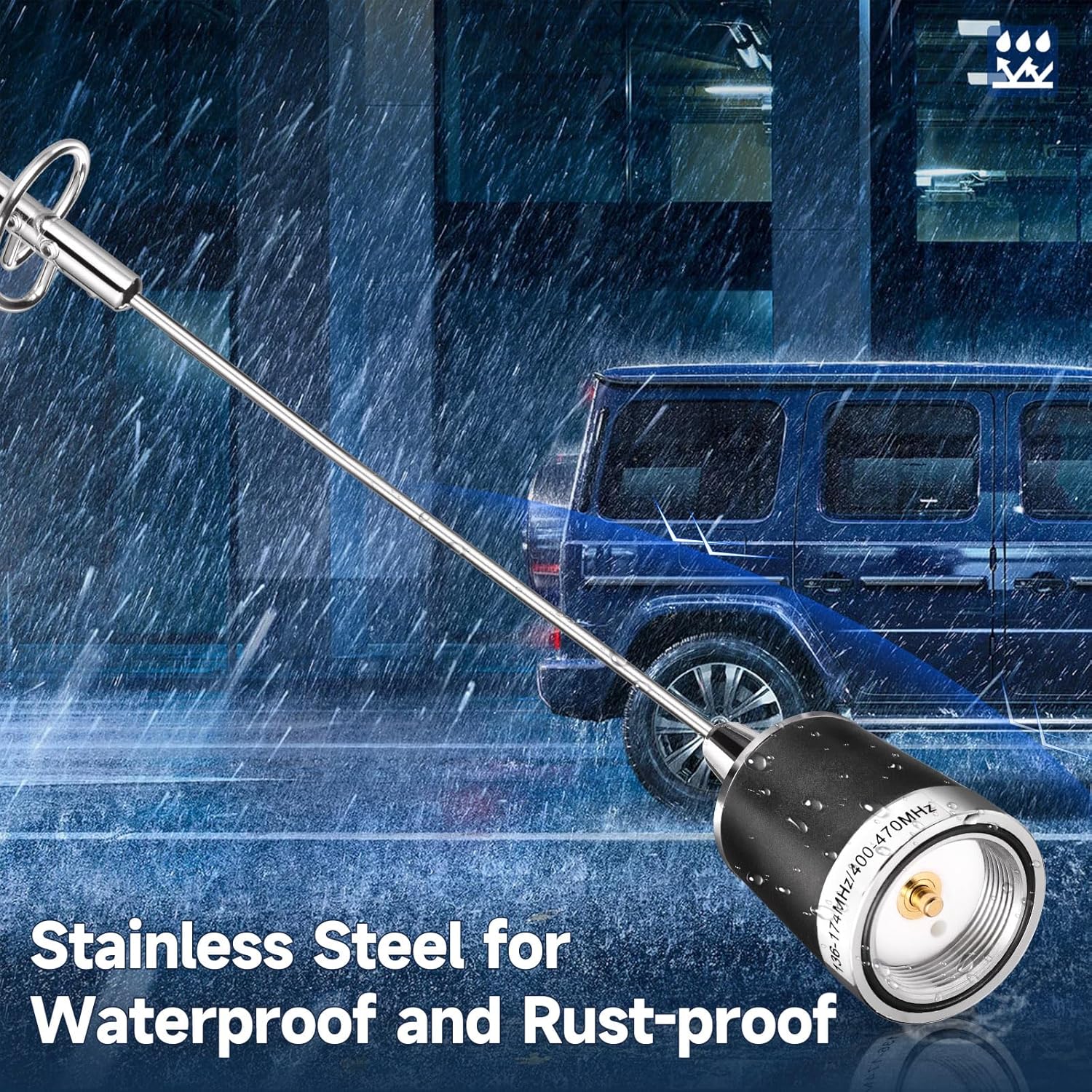 Bingfu Dual Band VHF UHF 136-174MHz 400-470MHz Mobile Radio NMO Antenna Vehicle NMO Mount Antenna for Car Truck Ham/Amateur/Mobile/Two Way/Marine Radio