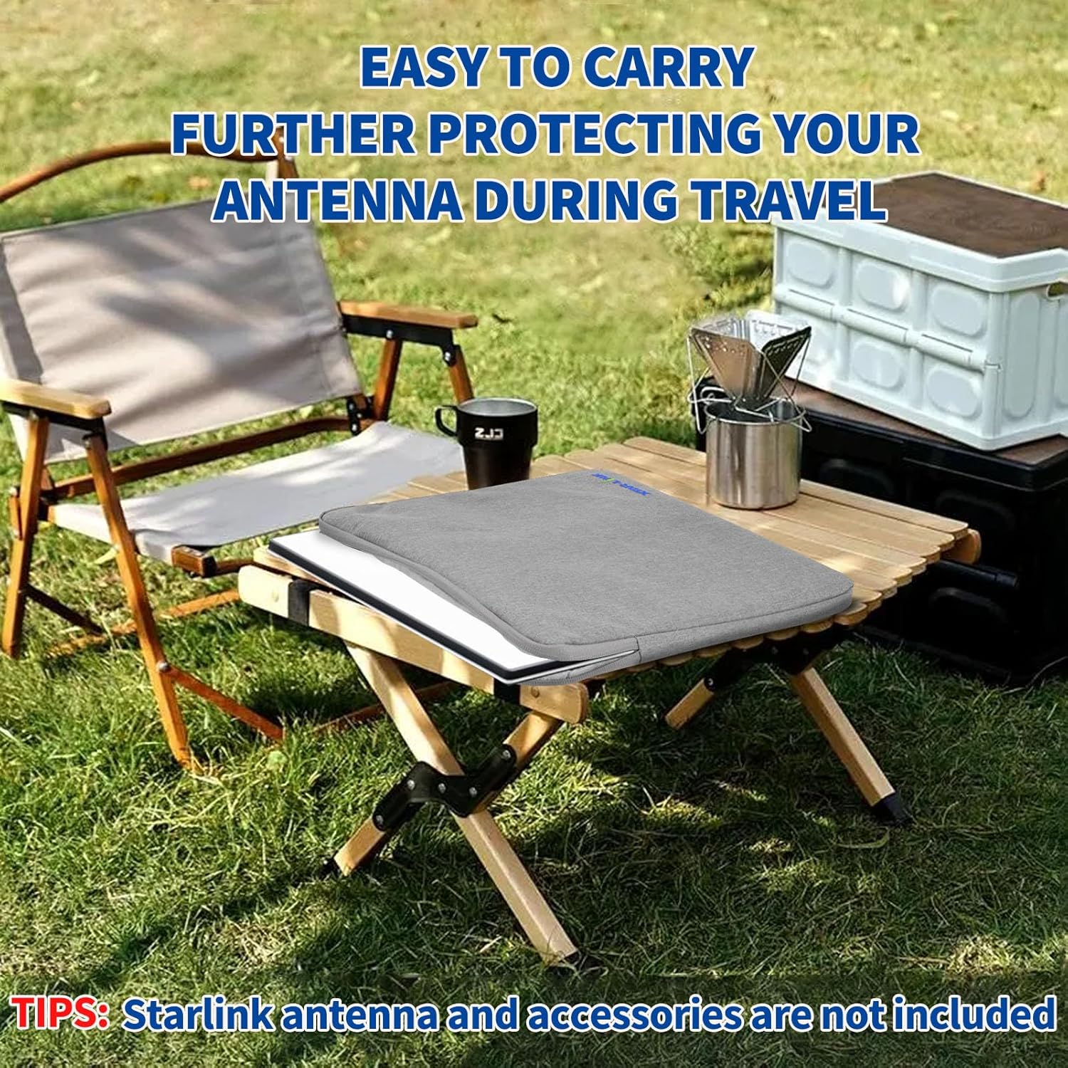 BINGFU Tragetasche für Starlink Mini Dish, Aufbewahrungstasche für Starlink Mini Dish Satellitenschüssel, ideal für Wohnmobile, Camping im Freien, Reisen, leicht zu tragen, dauerhafter Schutz,Grau