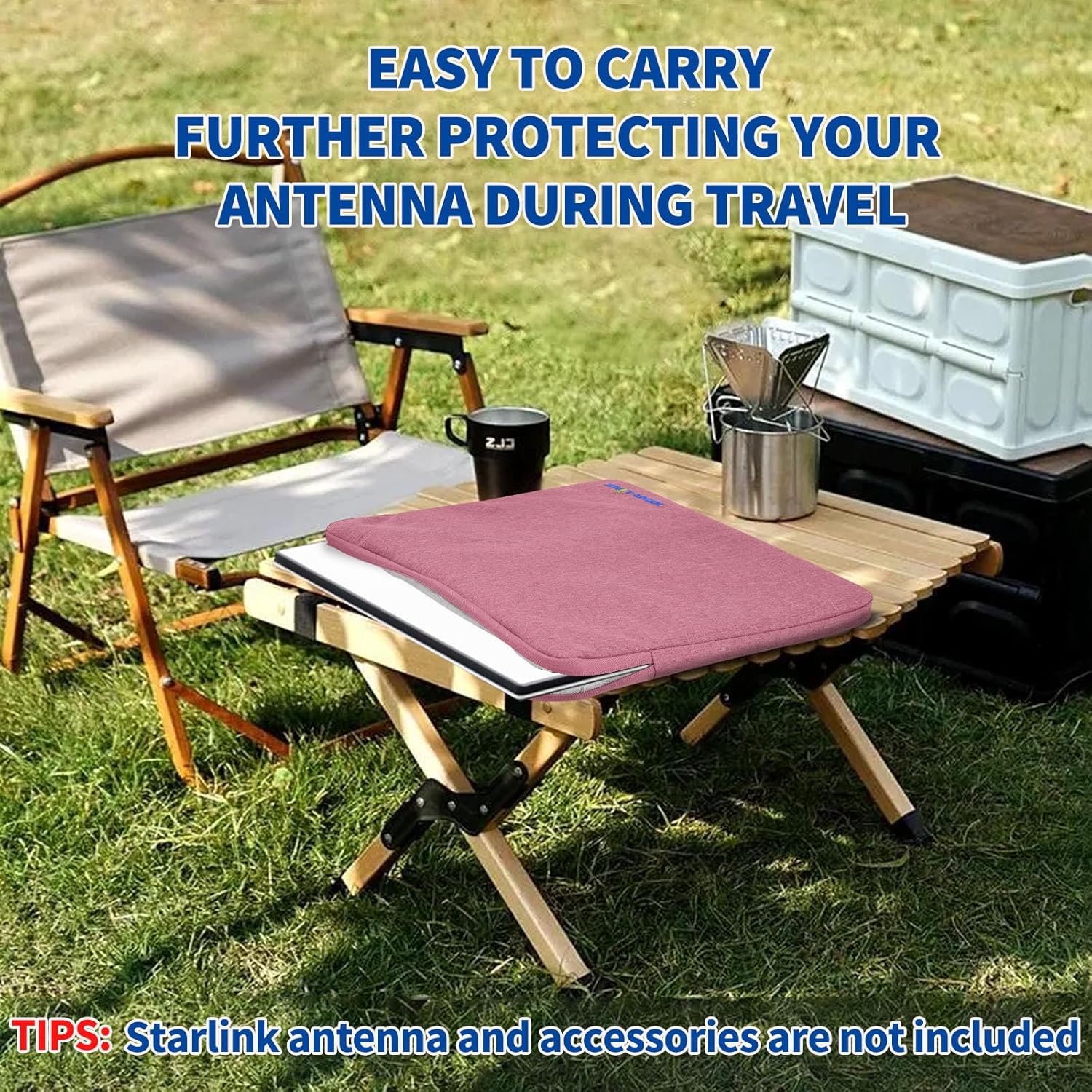 Bingfu Tragetasche für Starlink Mini Dish, Aufbewahrungstasche für Starlink Mini Dish Satellitenschüssel, ideal für Wohnmobile, Camping im Freien, Reisen, leicht zu tragen, dauerhafter Schutz,Rosa