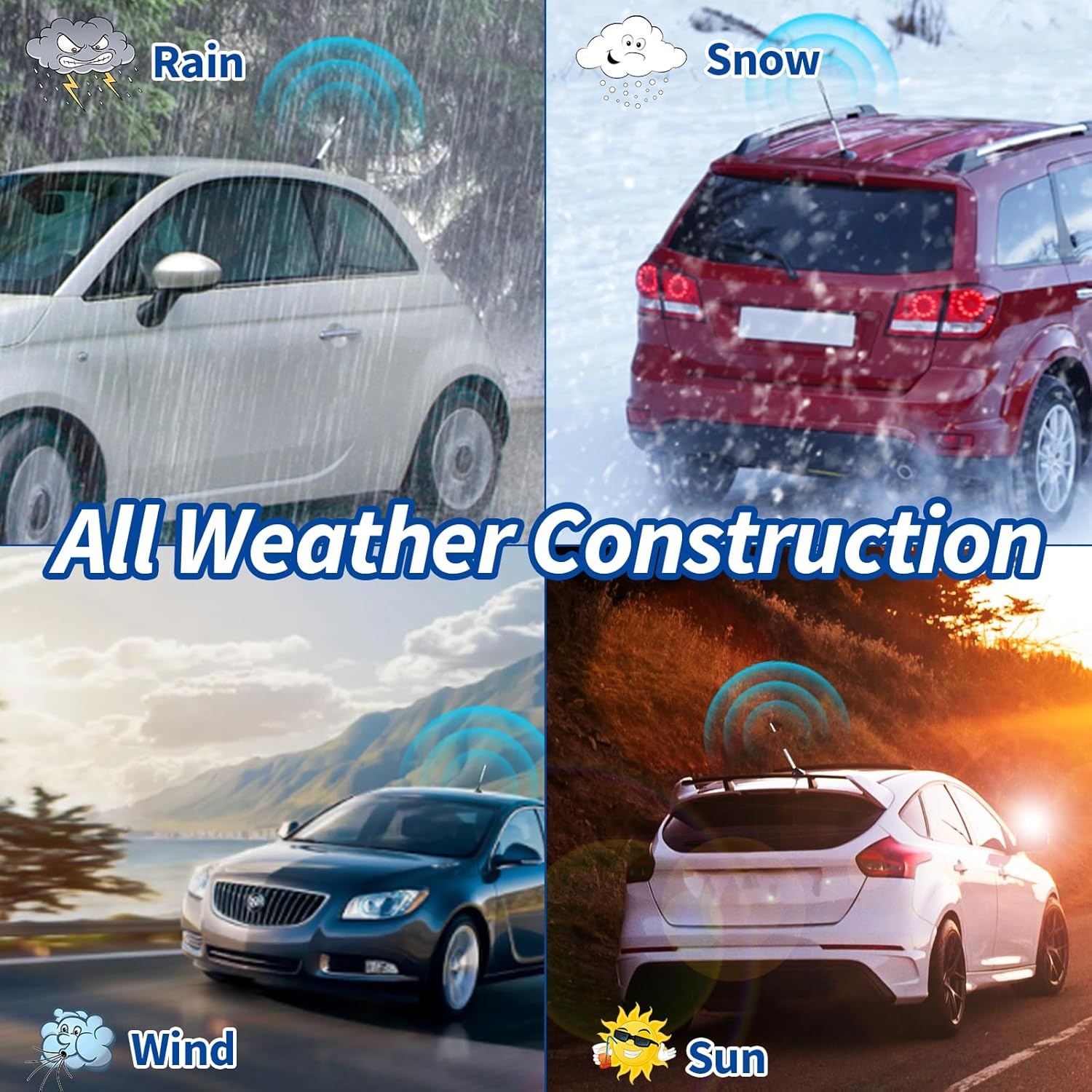 Antenna Car DAB FM Car Antenna Roof Antenna 18 cm Replacement Car Radio Antenna with Strong FM/DAB Reception Function