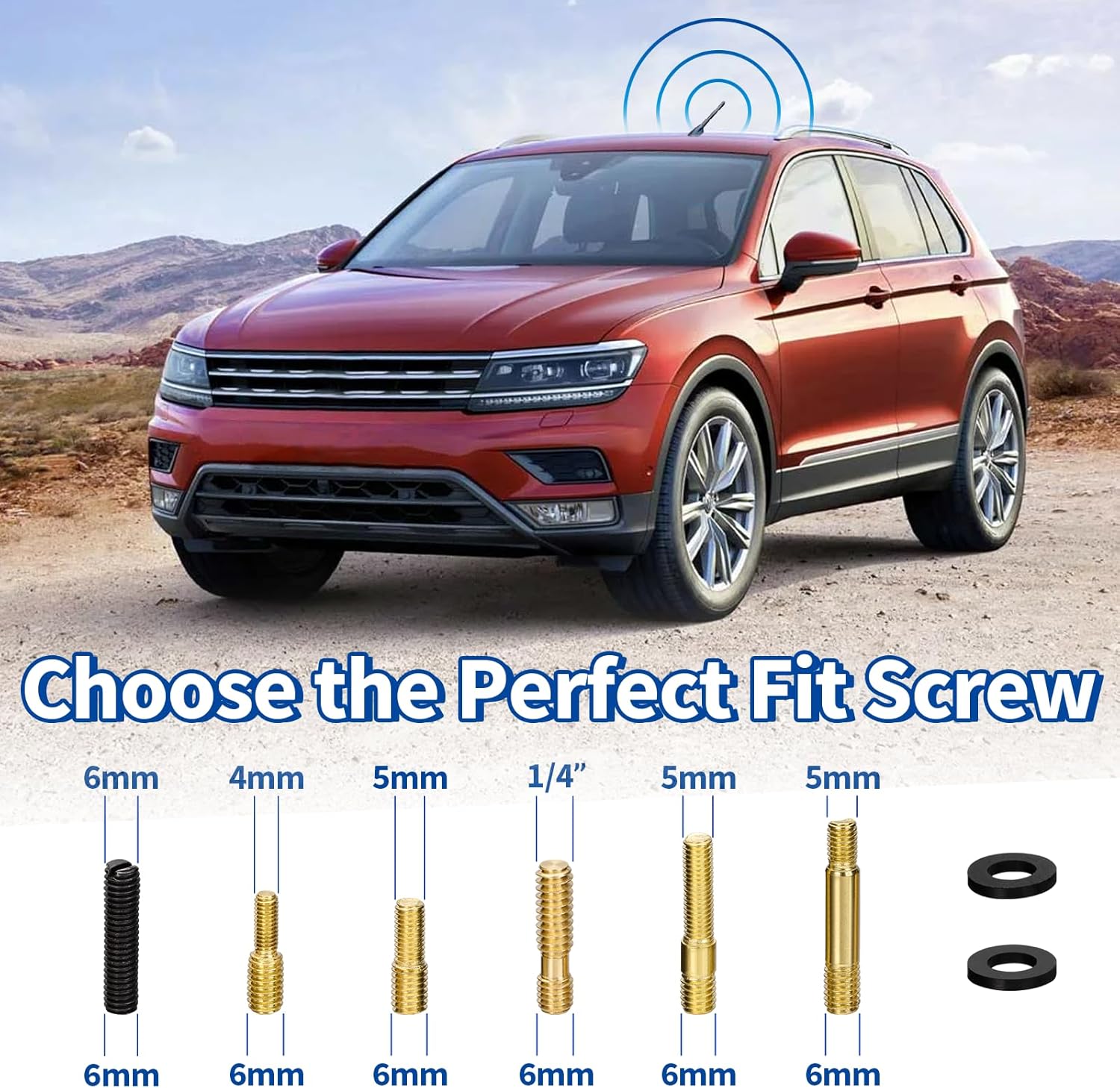 Bingfu Autoantenne Universal Auto Antenne DAB FM KFZ Kurzstab Dachantenne Ersatz Auto Antenne mit M4.0 M5.0 M6.0 Schrauben Kompatibel mit alle Autos