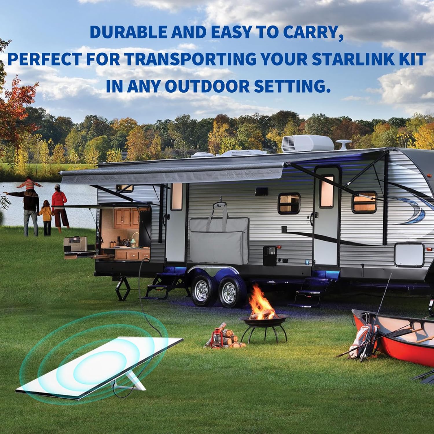 Tragetasche Aufbewahrungstasche Carry Bag für Starlink Gen3 Rechteck-Satelliten-Internet-Kit -Doppeltes Taschen-Design für Antenne Ethernet-Kabel Router Stromversorgung