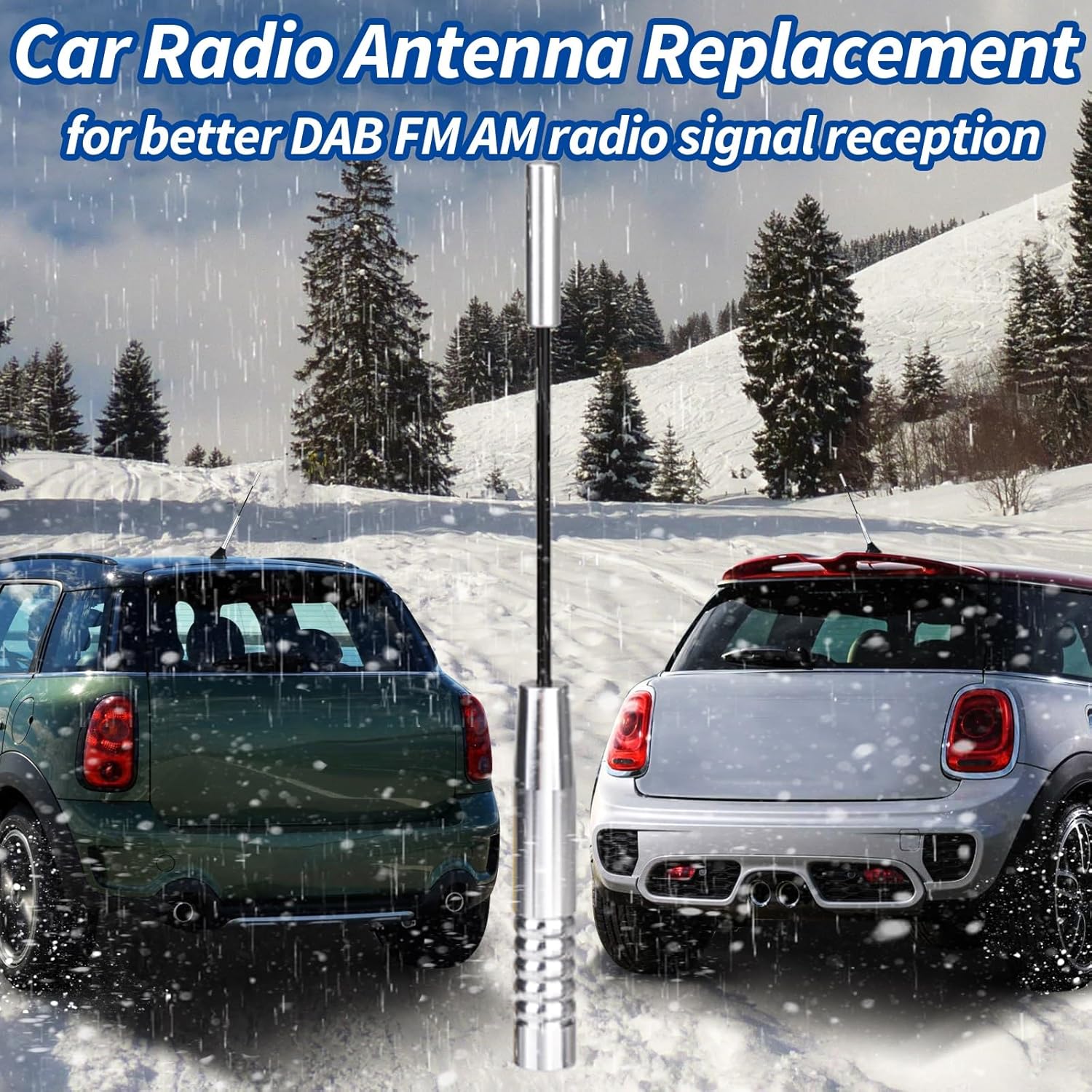 Antenna Car DAB FM Car Antenna Roof Antenna 18 cm Replacement Car Radio Antenna with Strong FM/DAB Reception Function