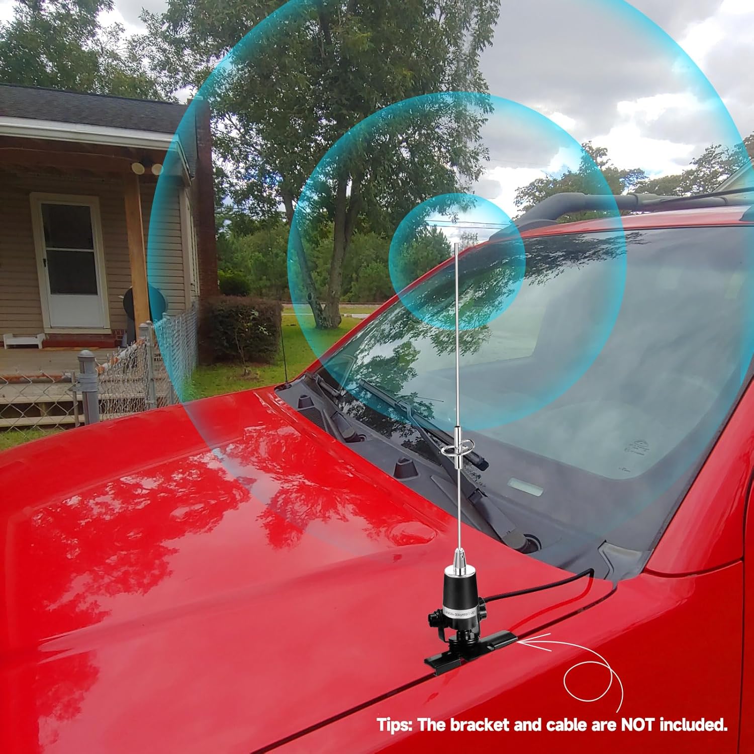 Bingfu Dual Band VHF UHF 136-174MHz 400-470MHz Mobile Radio NMO Antenna Vehicle NMO Mount Antenna for Car Truck Ham/Amateur/Mobile/Two Way/Marine Radio