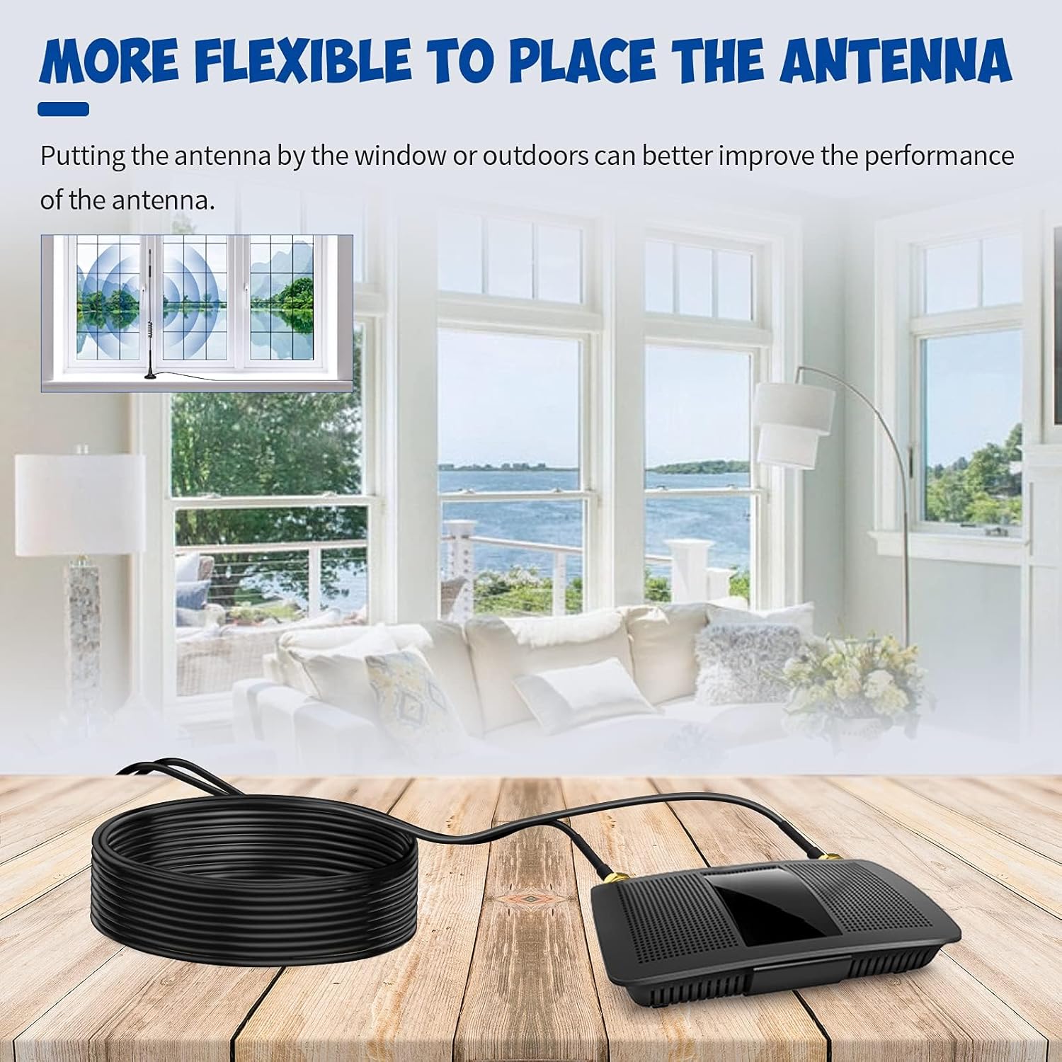 Bingfu WiFi Antenna Extension Cable 2-Pack RP-SMA Male to RP-SMA Female Bulkhead Mount RG174 Cable 20 feet for WiFi Router Security IP Camera Wireless Network Card Adapter
