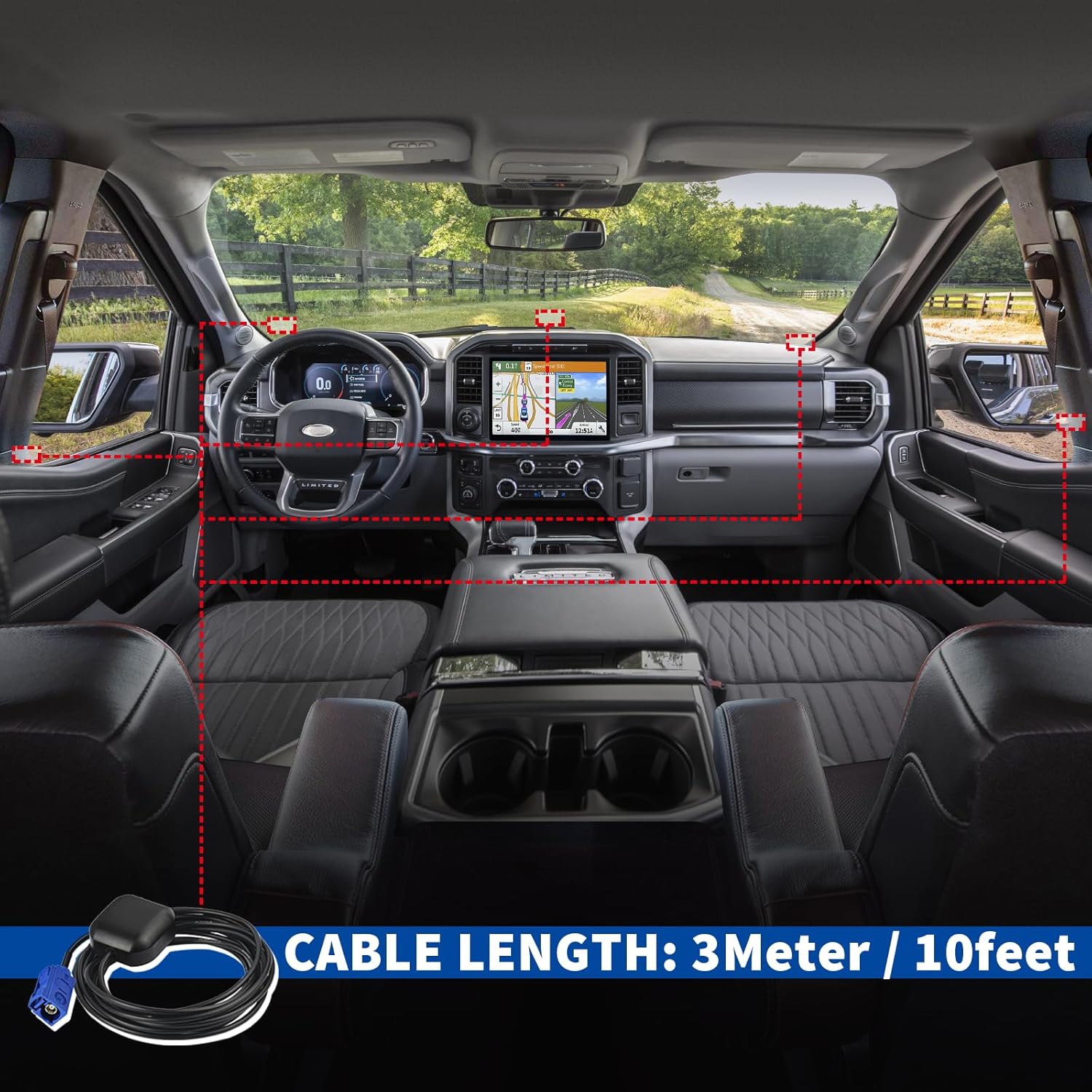 Bingfu GPS Antenne Fakra C Auto wasserdichte Aktive GPS Navigation Antenne für Auto Stereo Head-Unit GPS Navigationssystem Modul LKW Marine Boot GPS Tracker Locator Echtzeit Tracking-Gerät