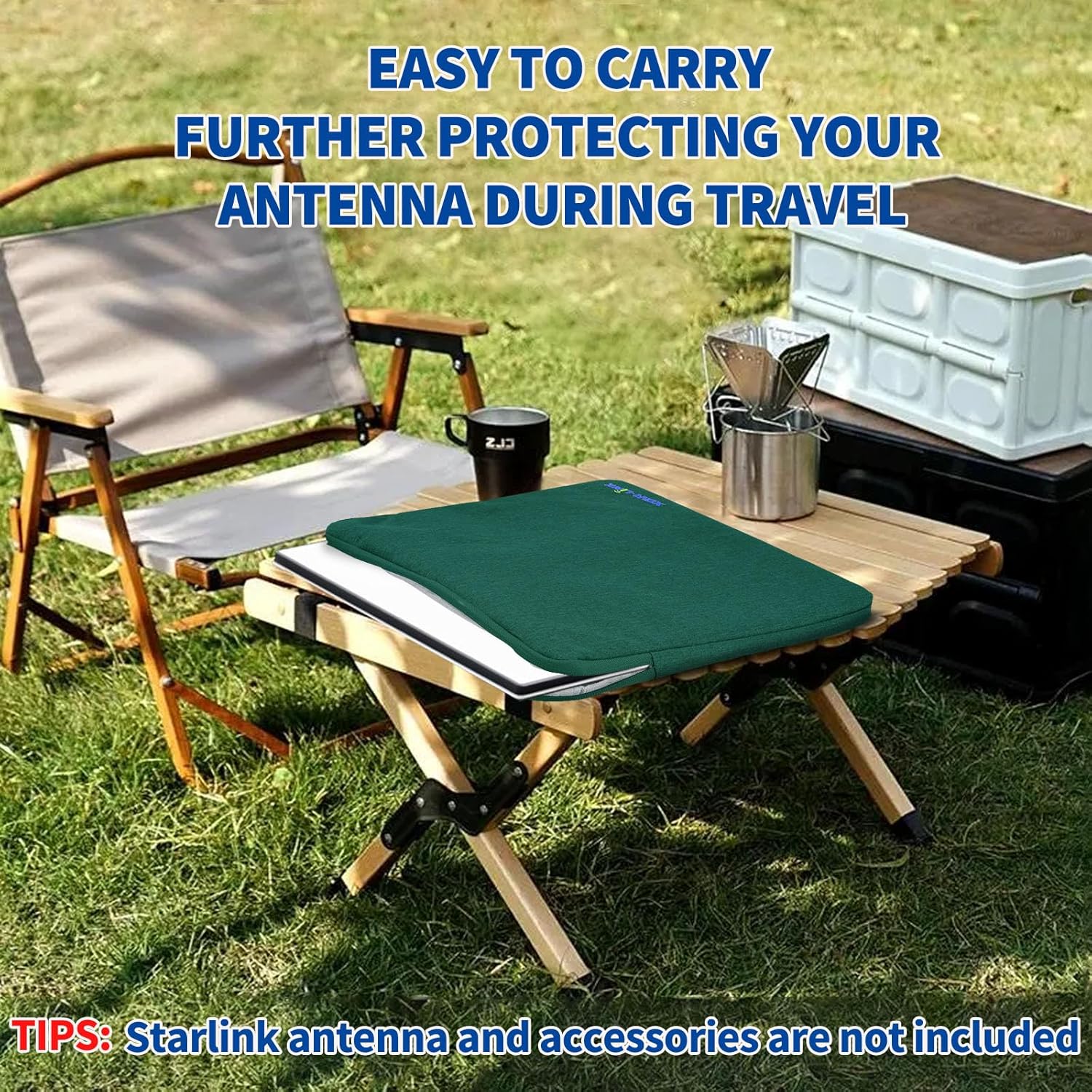 Tragetasche für Starlink Mini Dish, Aufbewahrungstasche für Starlink Mini Satellitenschüssel, ideal für Wohnmobile, Camping im Freien, Reisen, leicht zu tragen, dauerhafter Schutz, Dunkelgrün