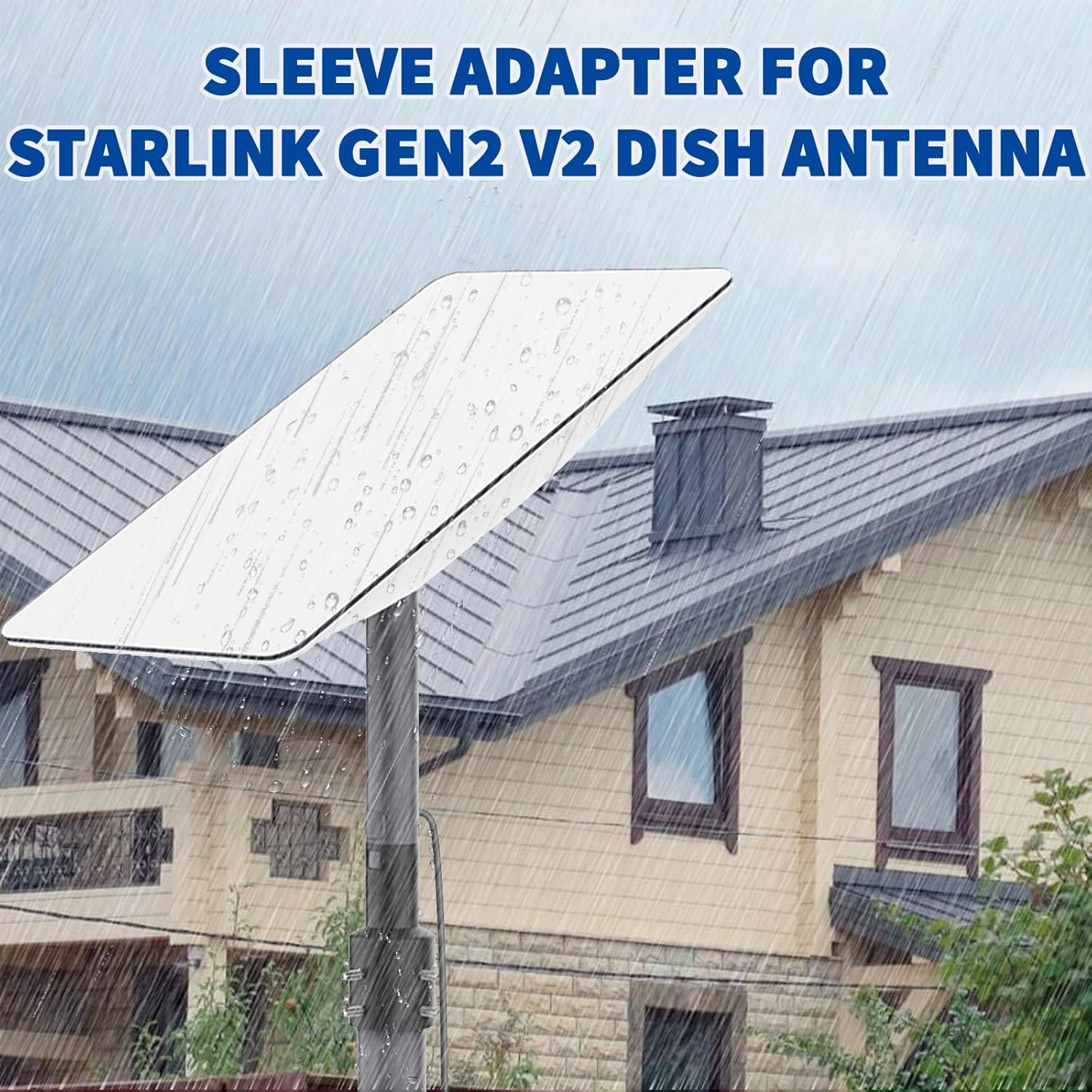 Sleeve Adapter Mastpol-Montagesatz für Starlink Gen2 V2 Dish Satellitenantenne - Passend für Rohrdurchmesser bis zu 2 Zoll - Sicherer Sleeve-Mount mit Anti-Rotationsrippe für Starlink Kits