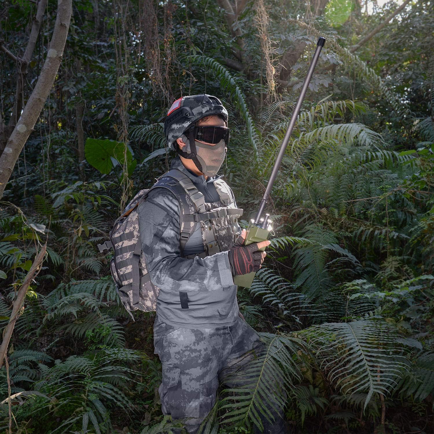 Funkgerät Antenne VHF UHF 136-460 MHz 72cm Faltbare CS Taktische SMA Buchse Amateurfunkantenne Kompatibel mit Kenwood Baofeng BF-F8HP UV-5R UV-82 BF-888S Handheld CB Amateurfunk Funksprechgerät