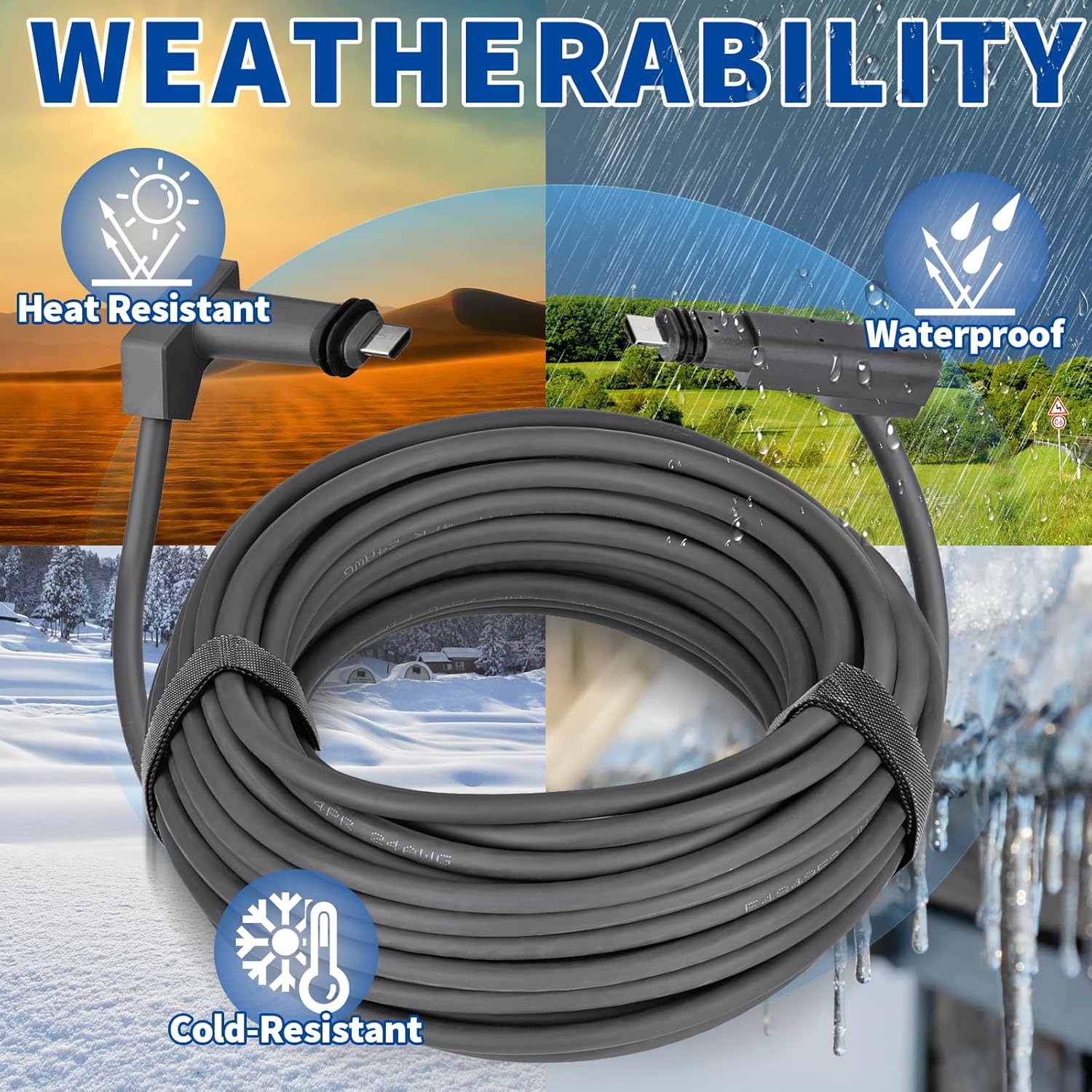 BINGFU Ersatzkabel für Starlink V2 Gen2 Satellitenschüssel - Hochgeschwindigkeits Übertragung und verbessertes Antistörungs-Verlängerungskabel für Starlink Gen 2,15-Meter