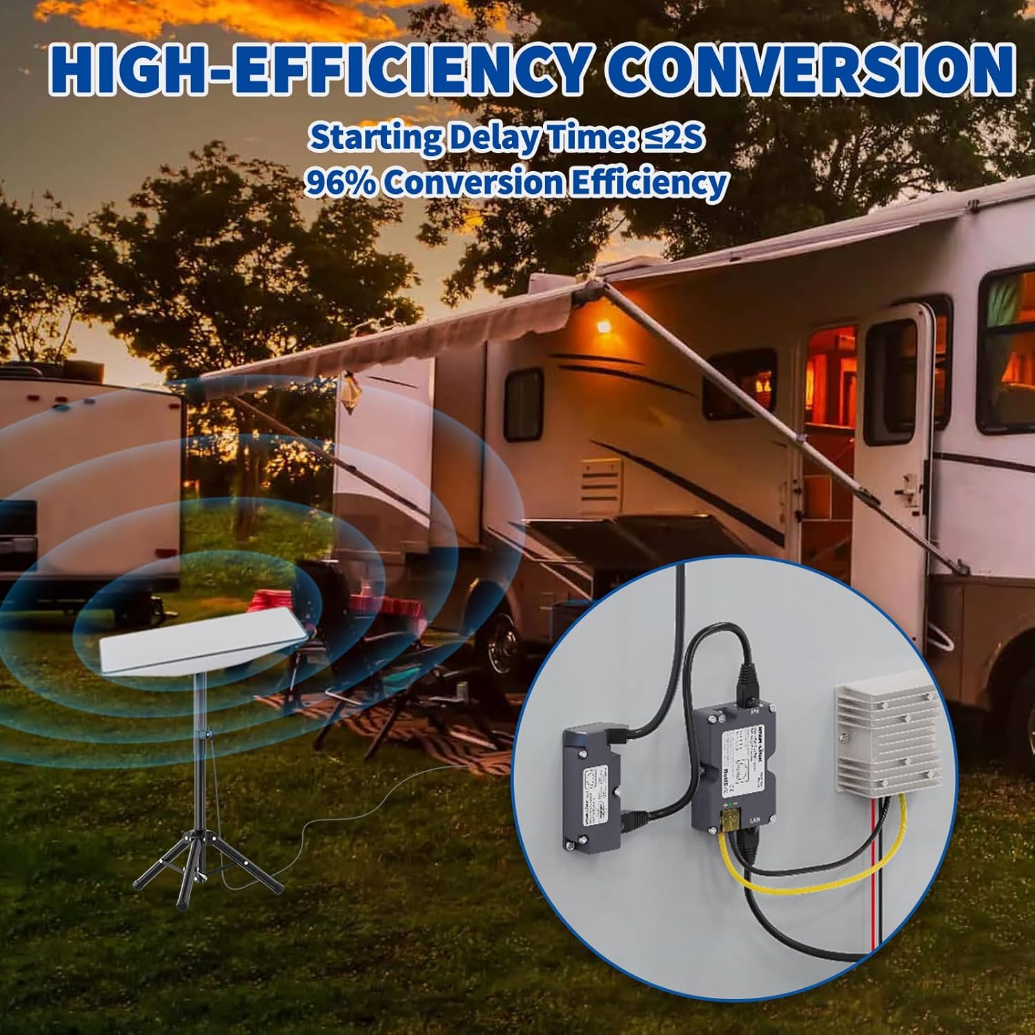 Bingfu DC-Wandlerregler Step UP 12V auf 48V - 6A 288W Netzteil Adapter Spannungswandler für Starlink Golfwagen Club Car Truck Fahrzeug Boot