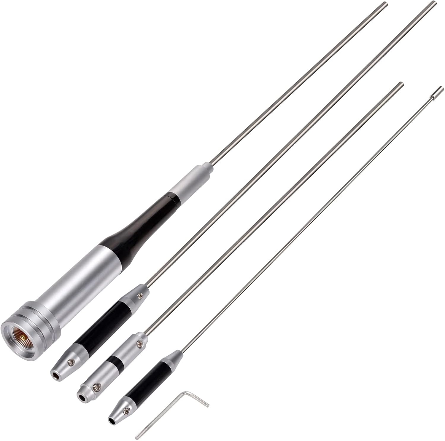 Bingfu Mobile Ham Radio High Gain Antenna Dual Band VHF UHF 144 430MHz Anti-Rust 62inch Antennae PL259 Male for Vehicle Car Truck Amateur Two Way Radio