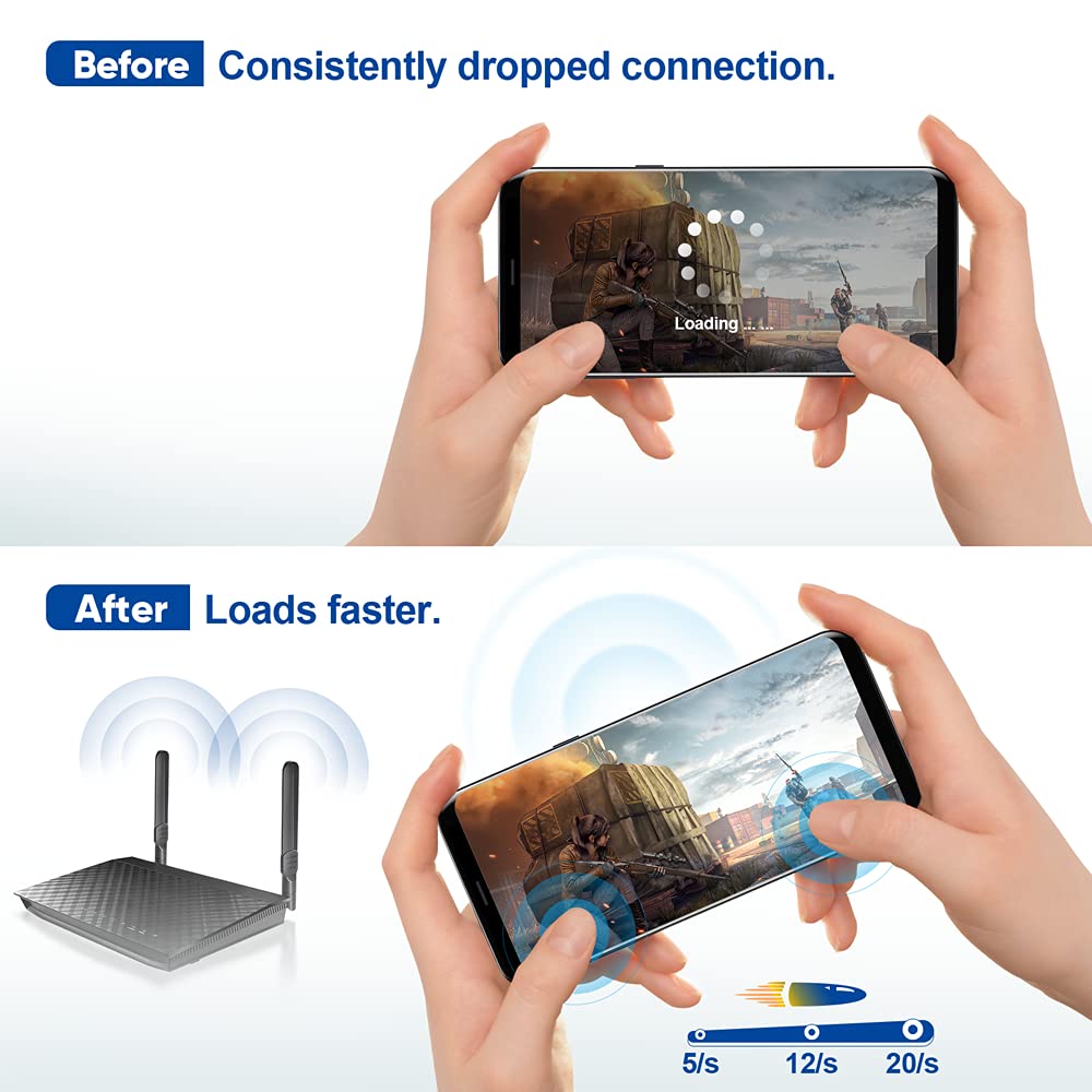 A high-performance home office setup where Bingfu 8dBi antennas provide stable 5.8GHz signal for an NVR monitor