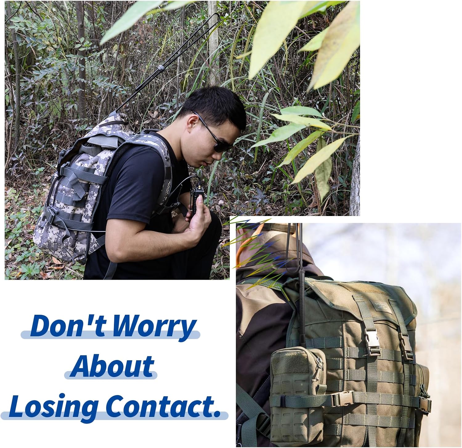 Amateur radio enthusiast utilizing the high-gain tactical antenna in an outdoor field operation