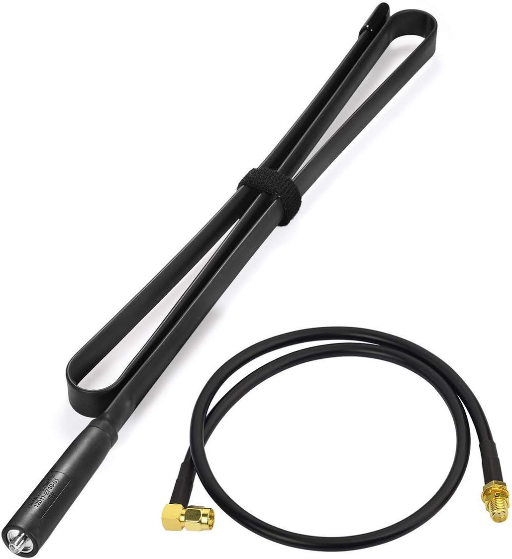 Bingfu 108cm foldable tactical antenna with 1m extension cable for Baofeng handheld radios