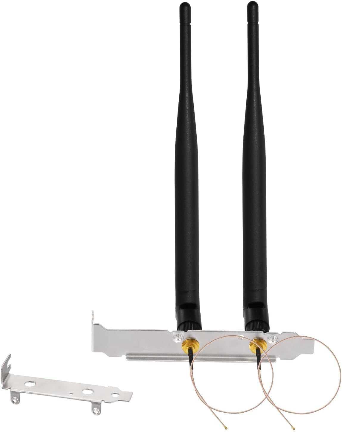 Bingfu 2-pack 6dBi high-gain dual-band WiFi antennas with PCI slot bracket and IPEX U.FL (IPEX1) pigtail cables