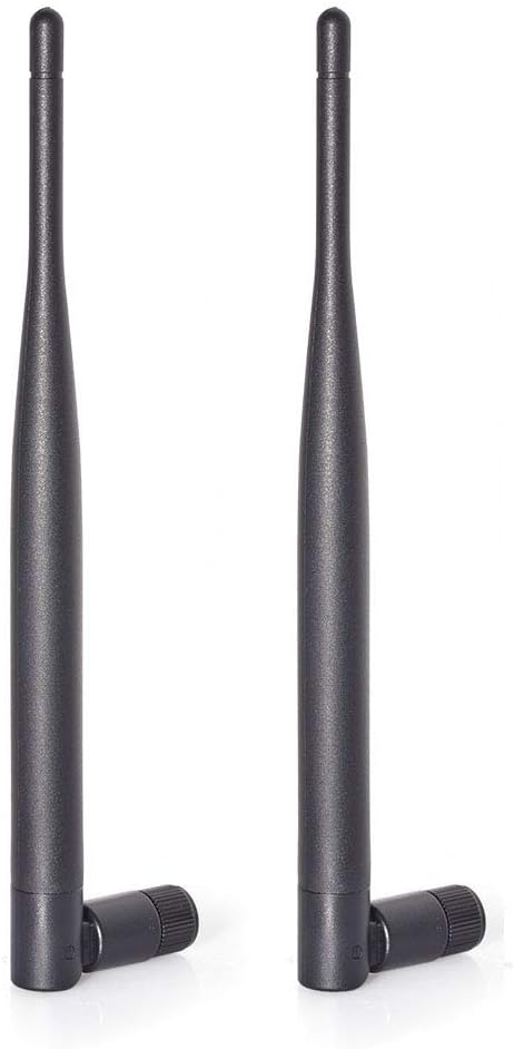 Bingfu 2-pack 6dBi high-gain dual-band WiFi antennas with SMA male (center pin) connectors for wireless video systems