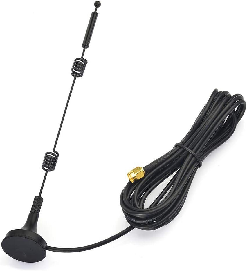 Bingfu 2-pack 9dBi high-gain dual-band WiFi antennas with heavy-duty magnetic bases and 3-meter SMA male cables