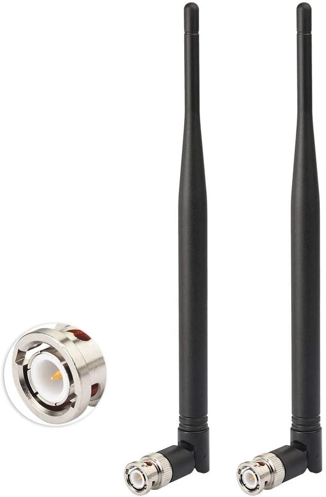 Bingfu 2-pack UHF wireless microphone replacement antennas with BNC male connectors, 470-960MHz frequency range