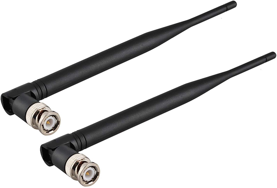 Bingfu 2-pack UHF wireless microphone replacement antennas with BNC male connectors, 470-960MHz frequency range