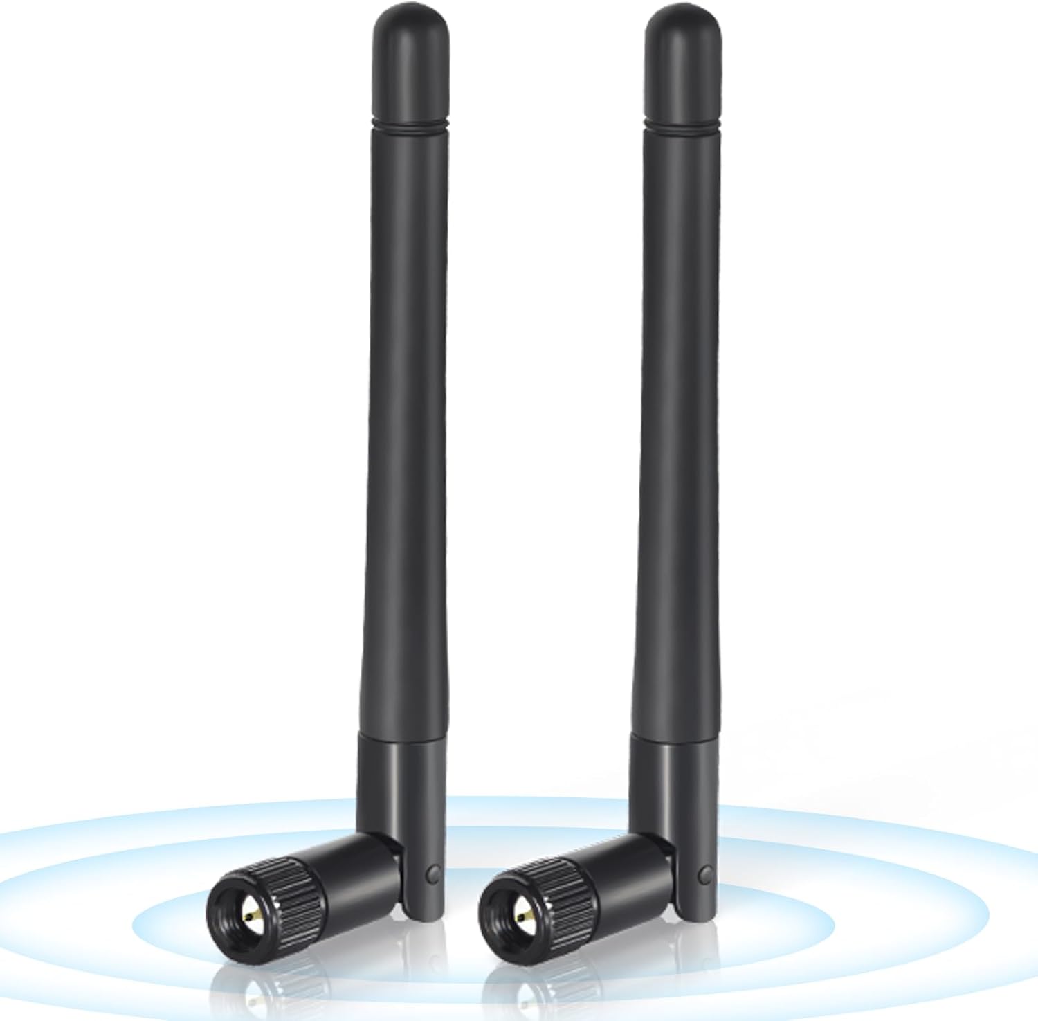 Bingfu 2-pack dual-band 3dBi WiFi and Bluetooth antennas with SMA male (center pin) connectors