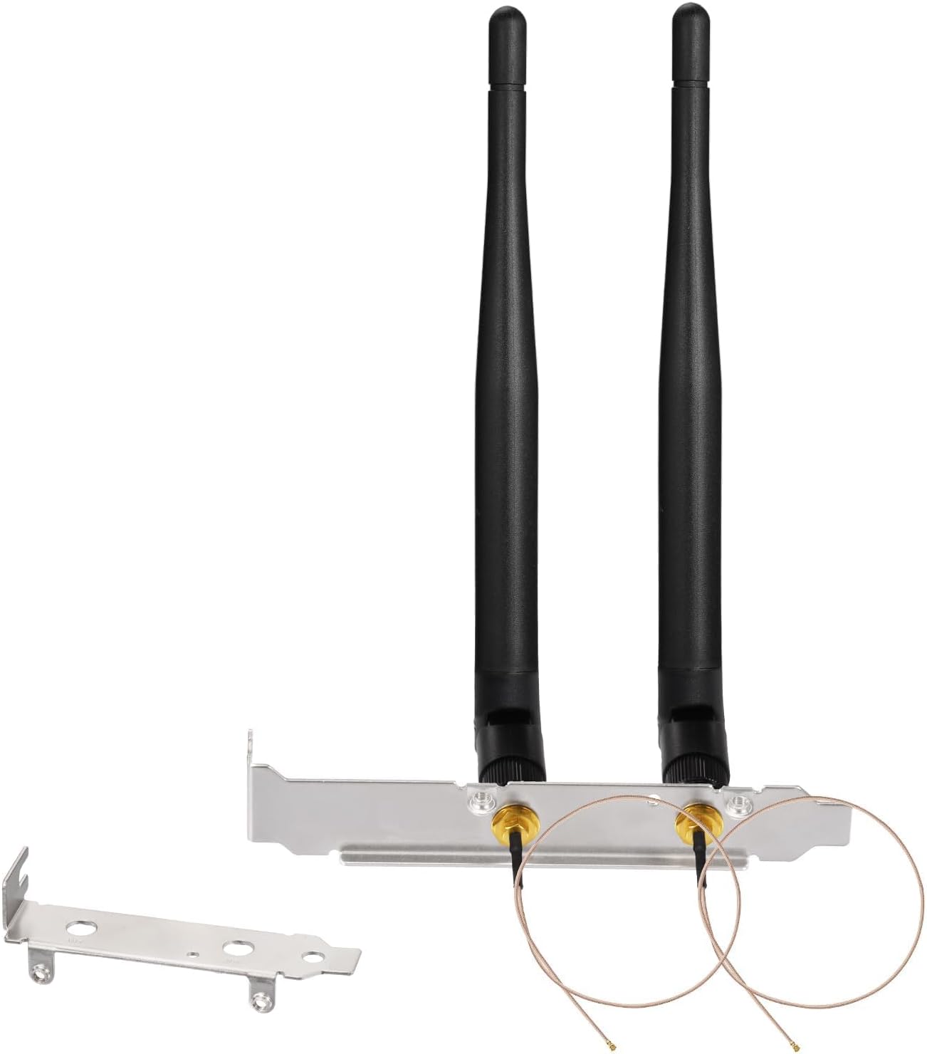 Bingfu 2-pack dual-band WiFi antennas with PCI back slot cover and IPEX U.FL pigtail cables