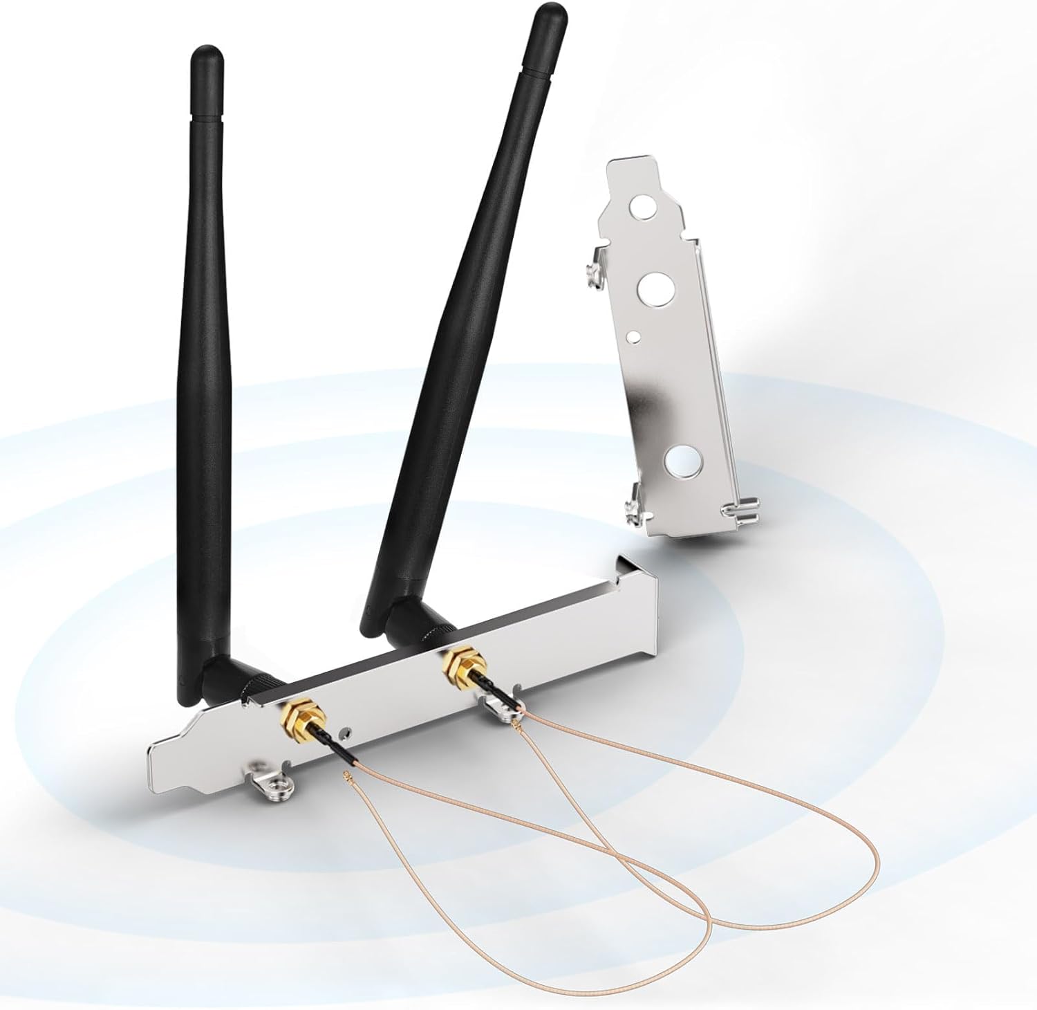 Bingfu 2-pack dual-band WiFi antennas with PCI back slot cover and IPEX U.FL pigtail cables