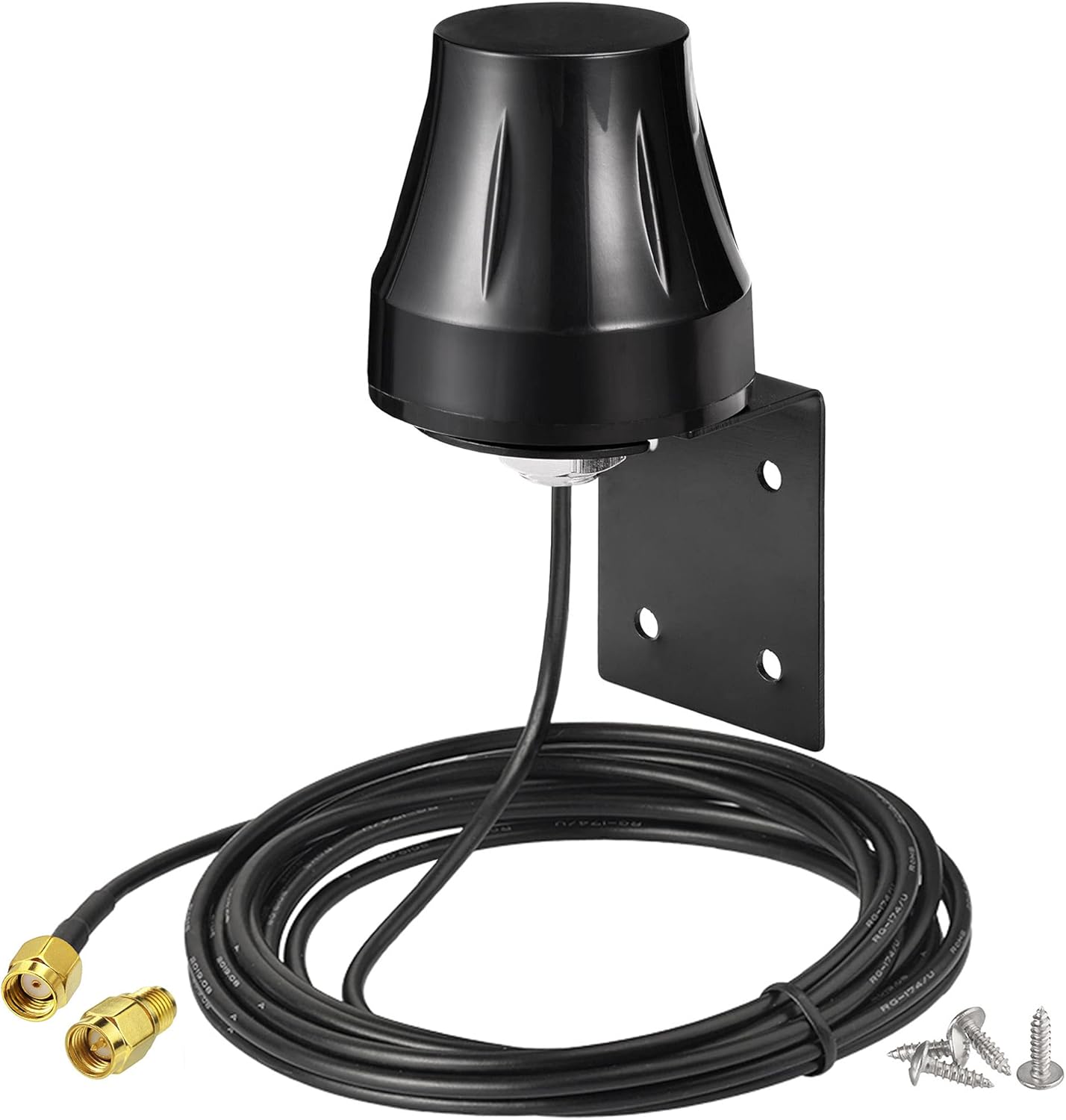 Bingfu 2-pack heavy-duty outdoor WiFi antennas with L-bracket wall mount and 3-meter low-loss extension cables