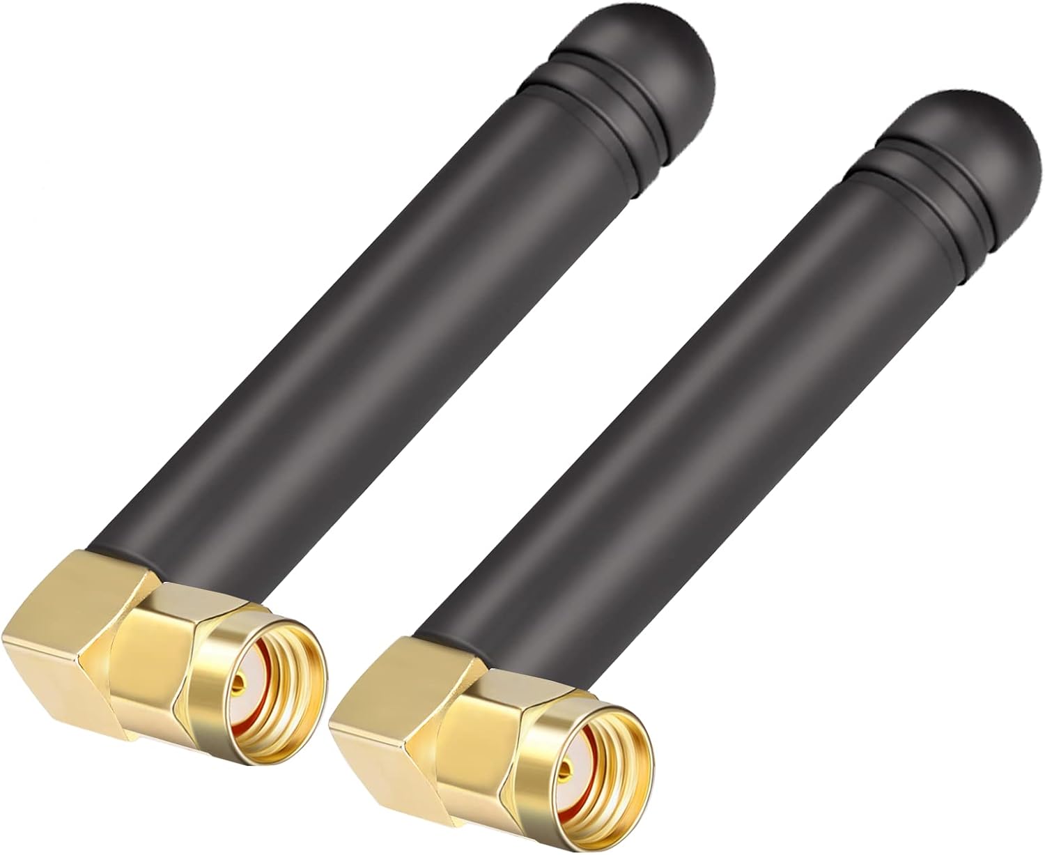 Bingfu 2-pack mini dual-band 2dBi WiFi antennas with 90-degree right angle RP-SMA male connectors