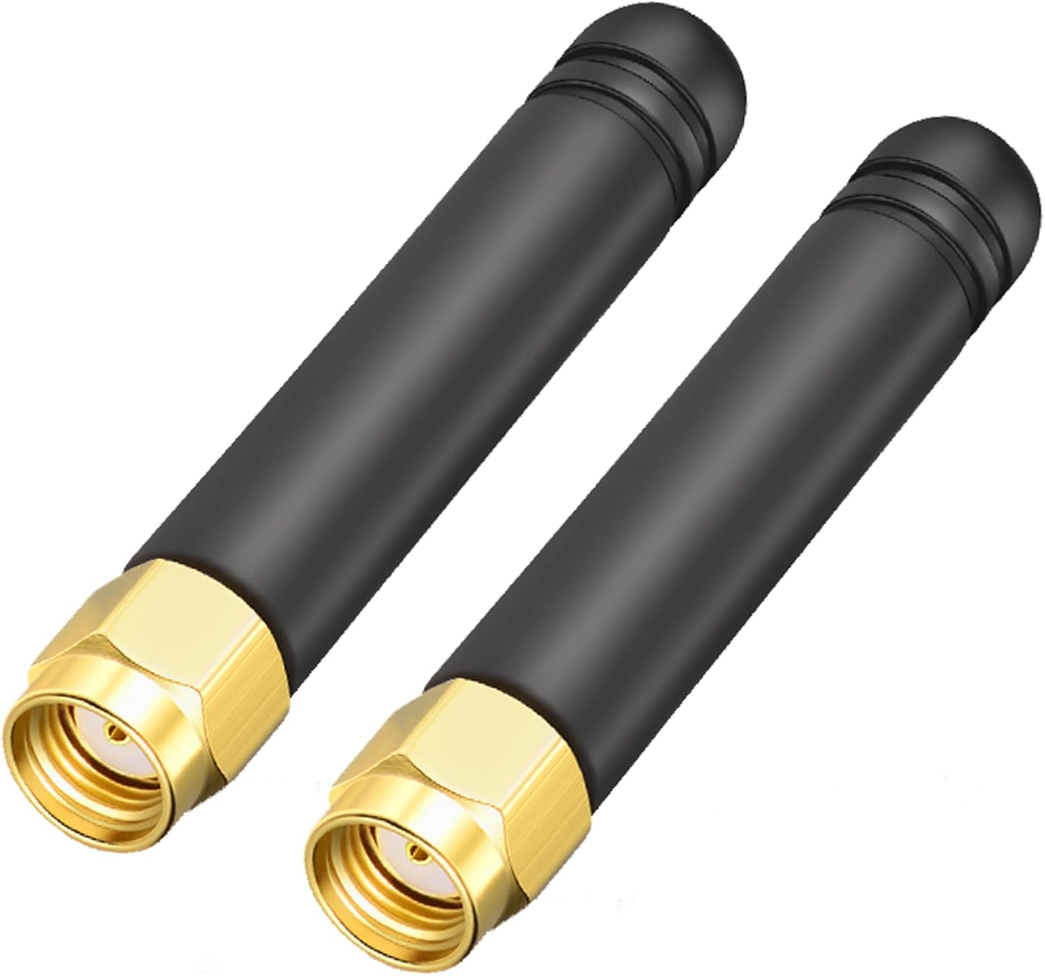 Bingfu 2-pack mini dual-band 2dBi WiFi stubby antennas with RP-SMA male connectors, ultra-compact design