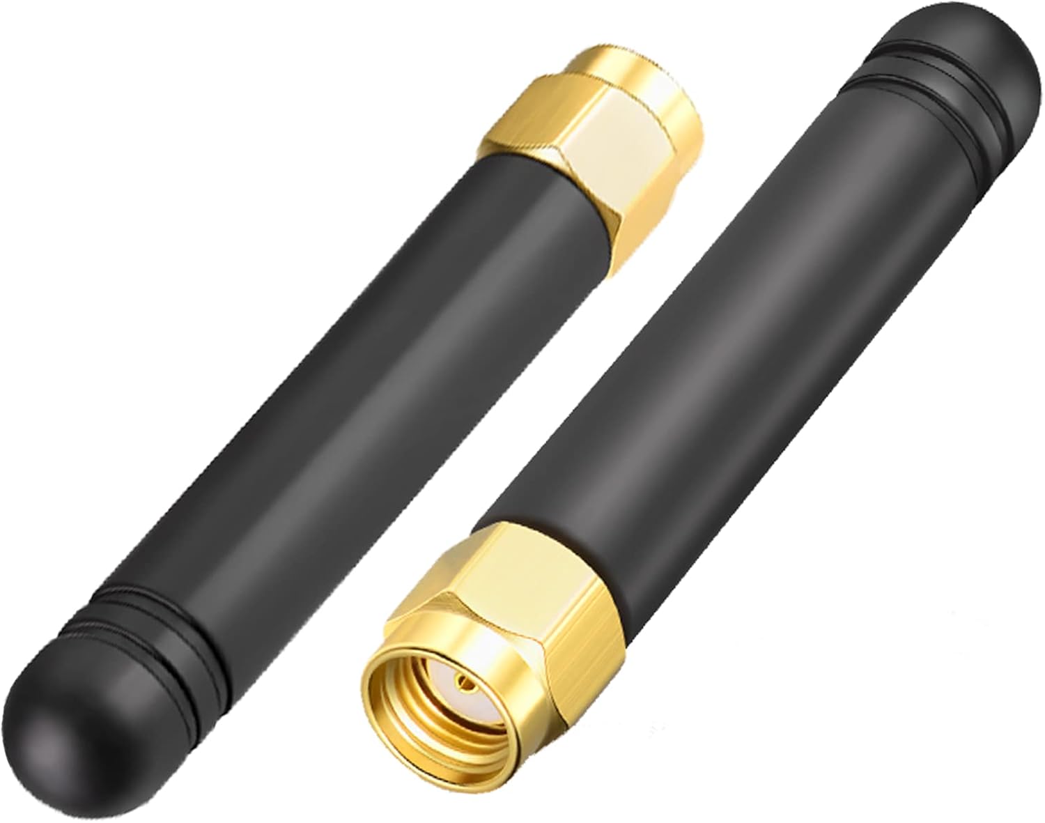 Bingfu 2-pack mini dual-band 2dBi WiFi stubby antennas with RP-SMA male connectors, ultra-compact design