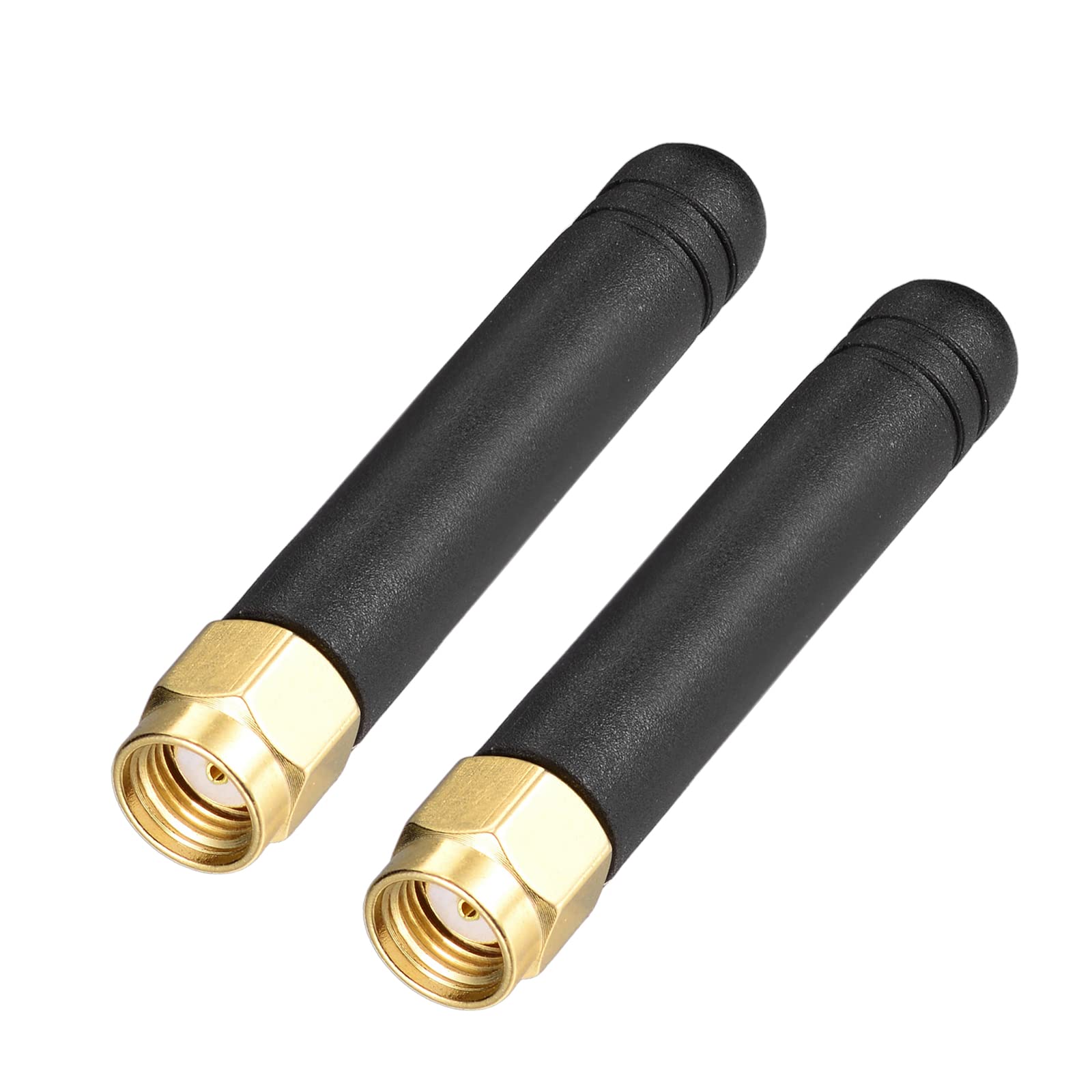Bingfu 2-pack ultra-compact small dual-band WiFi antennas with RP-SMA male connectors, stubby design for portability