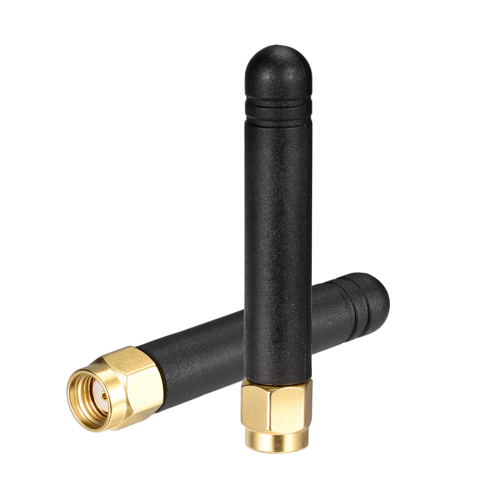 Bingfu 2-pack ultra-compact small dual-band WiFi antennas with RP-SMA male connectors, stubby design for portability