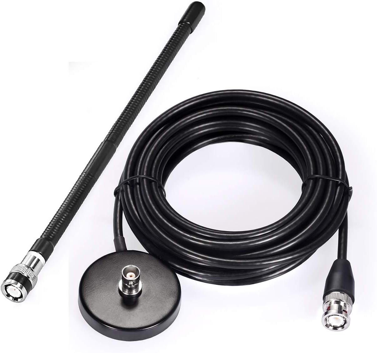 Bingfu 27MHz CB magnetic mount antenna kit with flexible whip and connectors